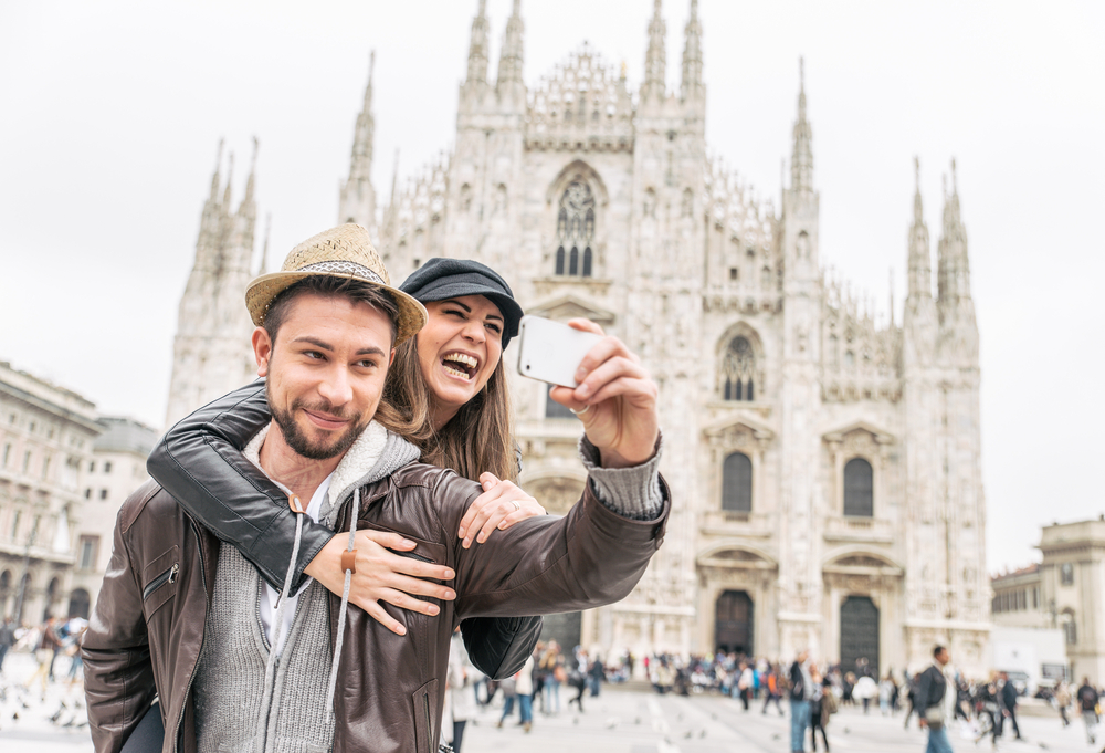 Couple taking selfie