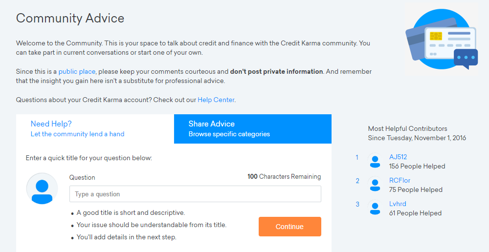 Credit Karma Community Advice