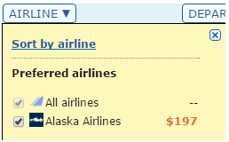 matrix ita filtering airline