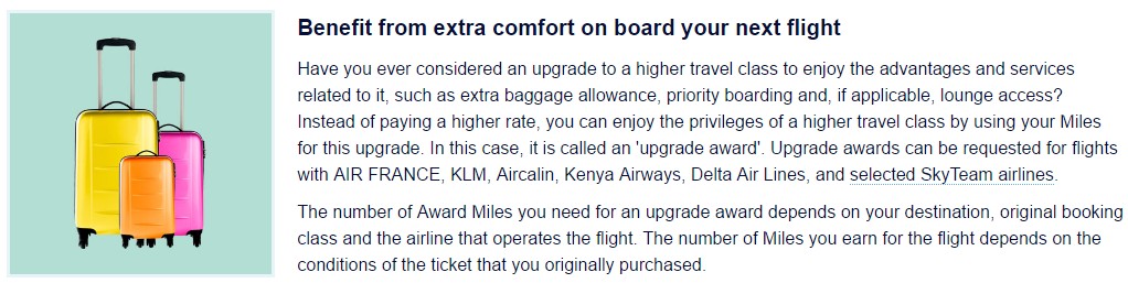 Flying Blue Upgrade Awards