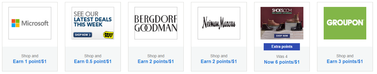 Southwest Rapid Rewards Shopping Portal Example Retailers 2