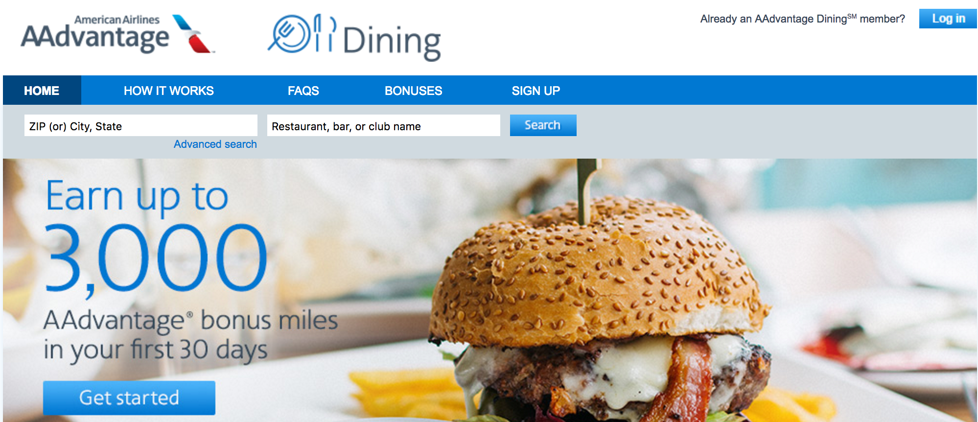 American Airlines AAdvantage Dining Program