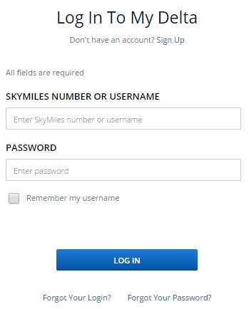 Delta SkyMiles Login
