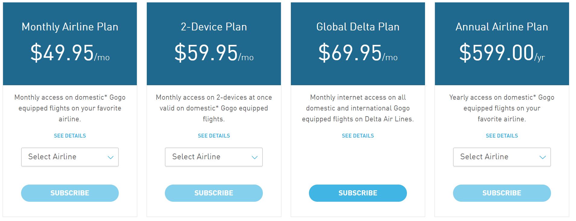 Gogo Subscription Plans Gogo Subscription Plans