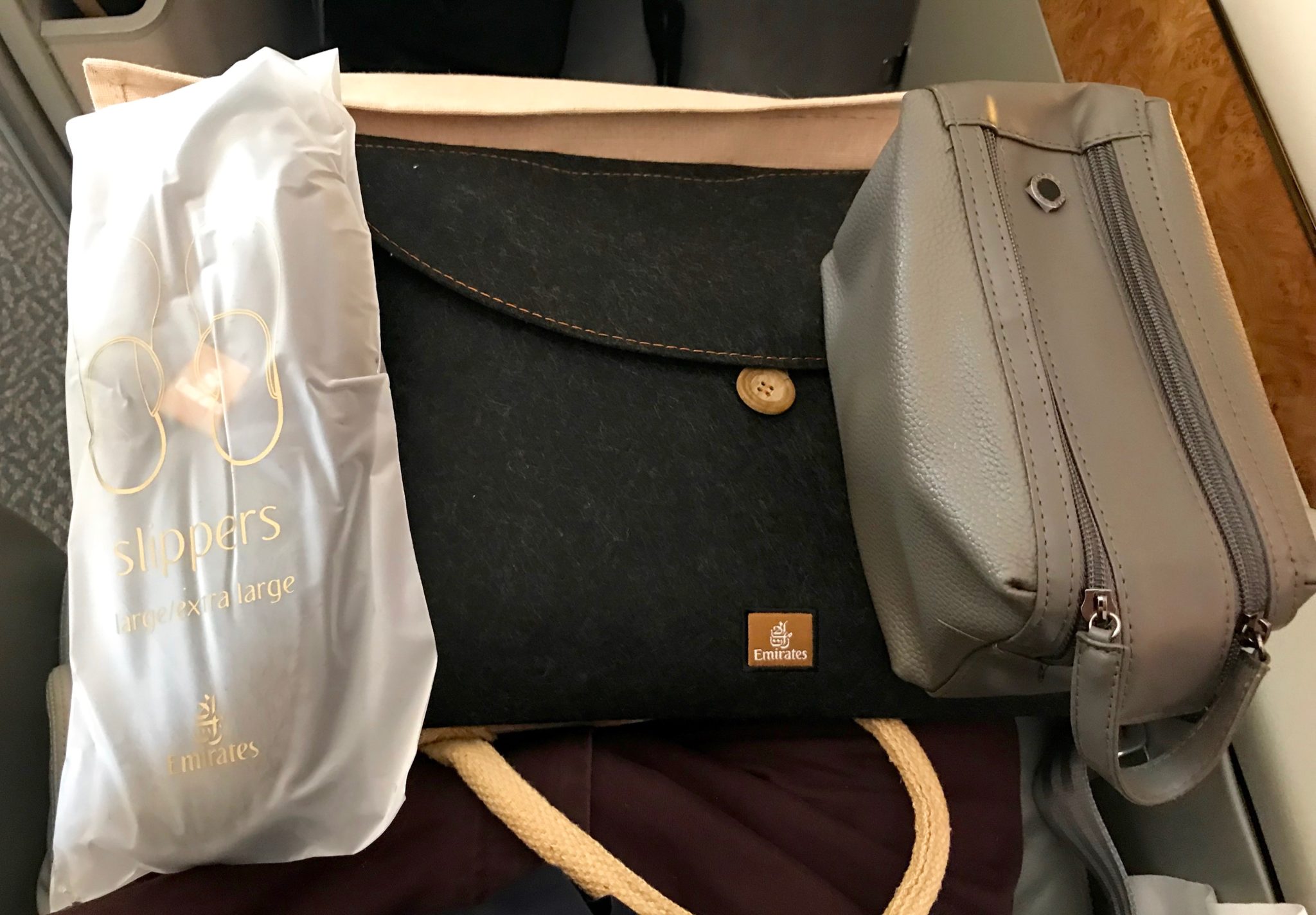 Emirates First Class A380 – Amenities Kit & Pajamas Emirates First Class A380 - Amenities Kit & Pajamas