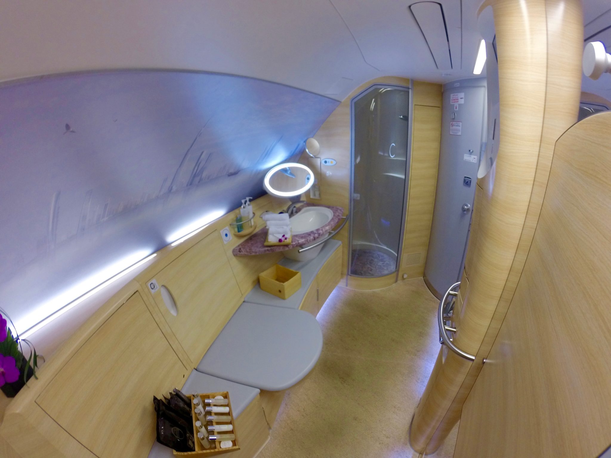 Emirates First Class A380 - Onboard Shower