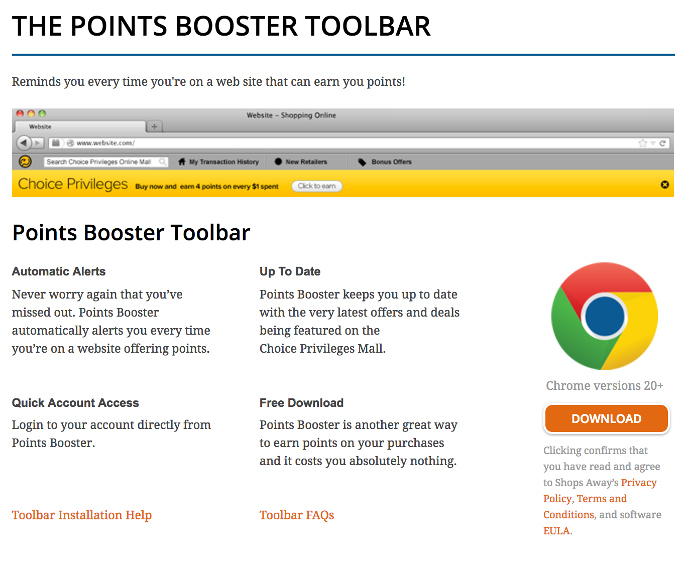 Choice Privileges Rewards Shopping Portal Points Booster