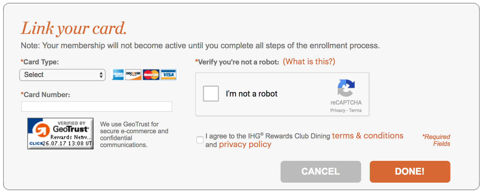 IHG Rewards Club Dining Program Credit Card