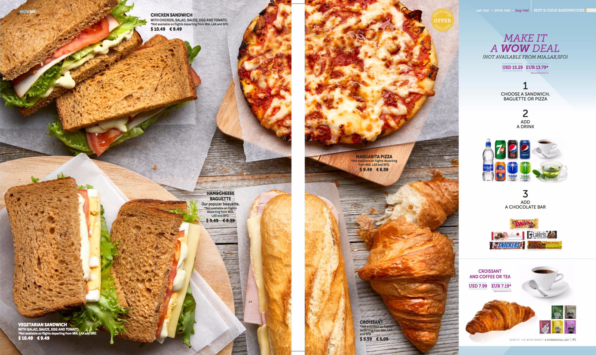 WOW air, In-Flight Meal Deals as of Aug 2017