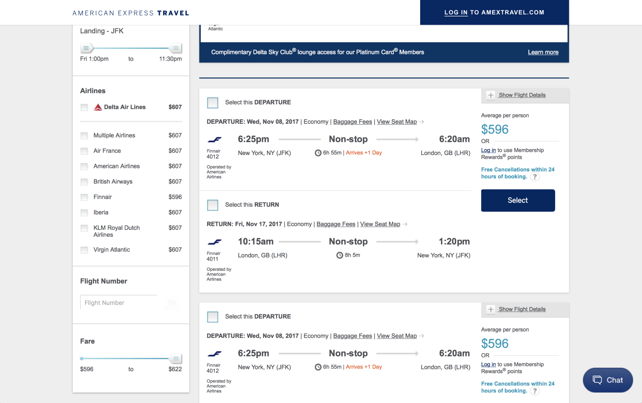 amex-travel-flight-search-filters American Express Travel Flight Search Filters