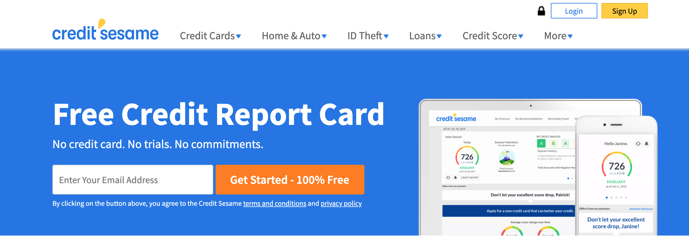 Credit Sesame Credit Report Card