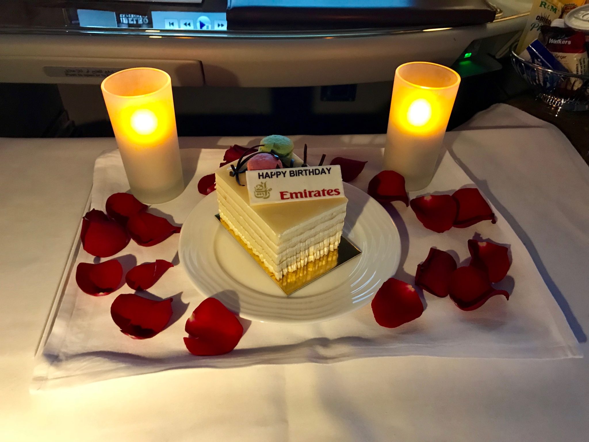 Emirates First Class A380 - Happy Birthday Onboard