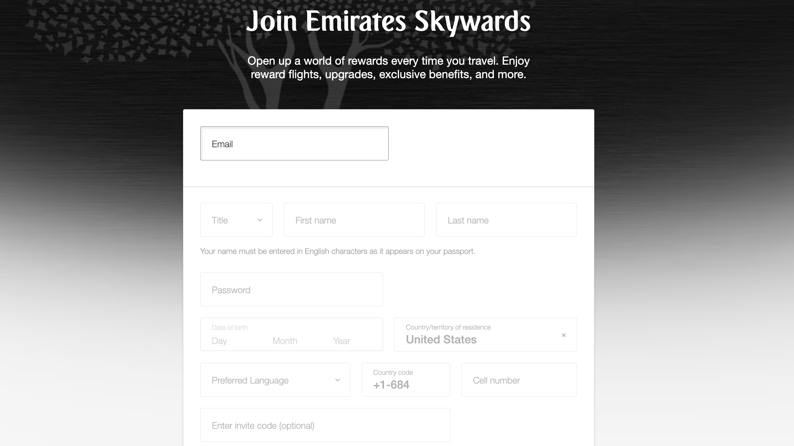 Emirates Skywards join