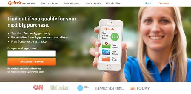 Quizzle Homepage Mortgage