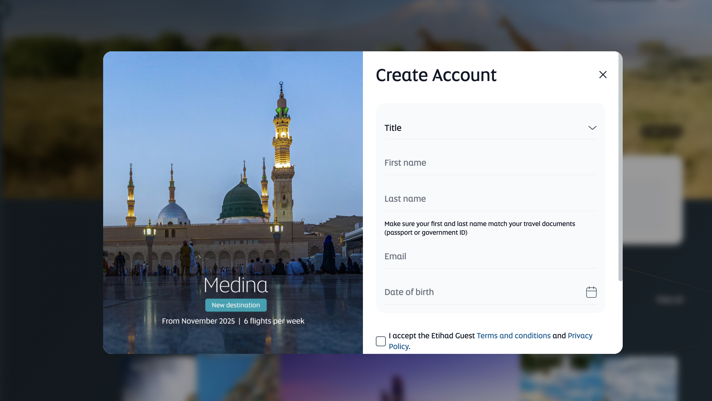 join etihad guest screenshot Etihad guest create account