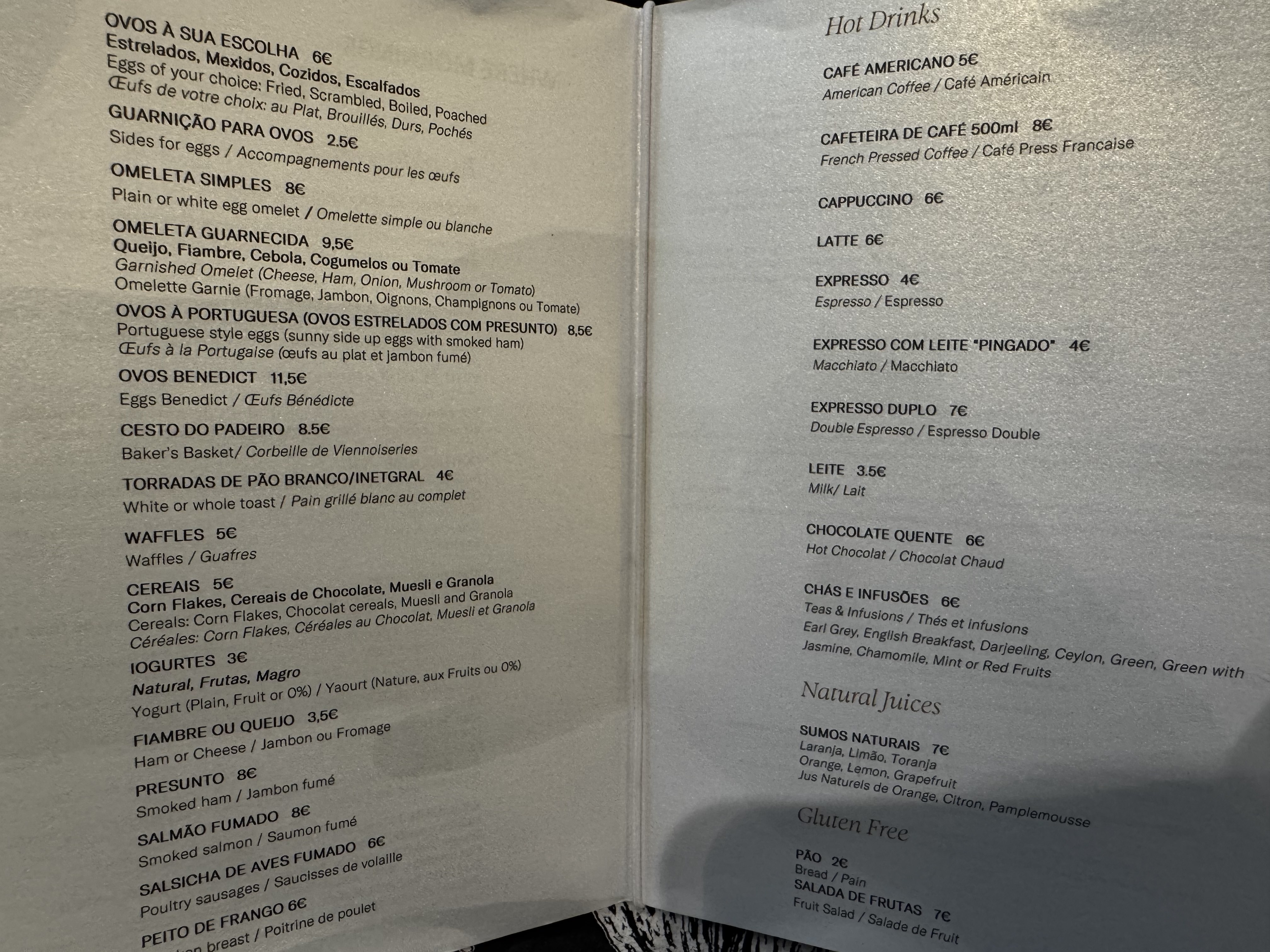 Accor Sofitel Lisbon Liberdade Matiz Restaurant breakfast menu