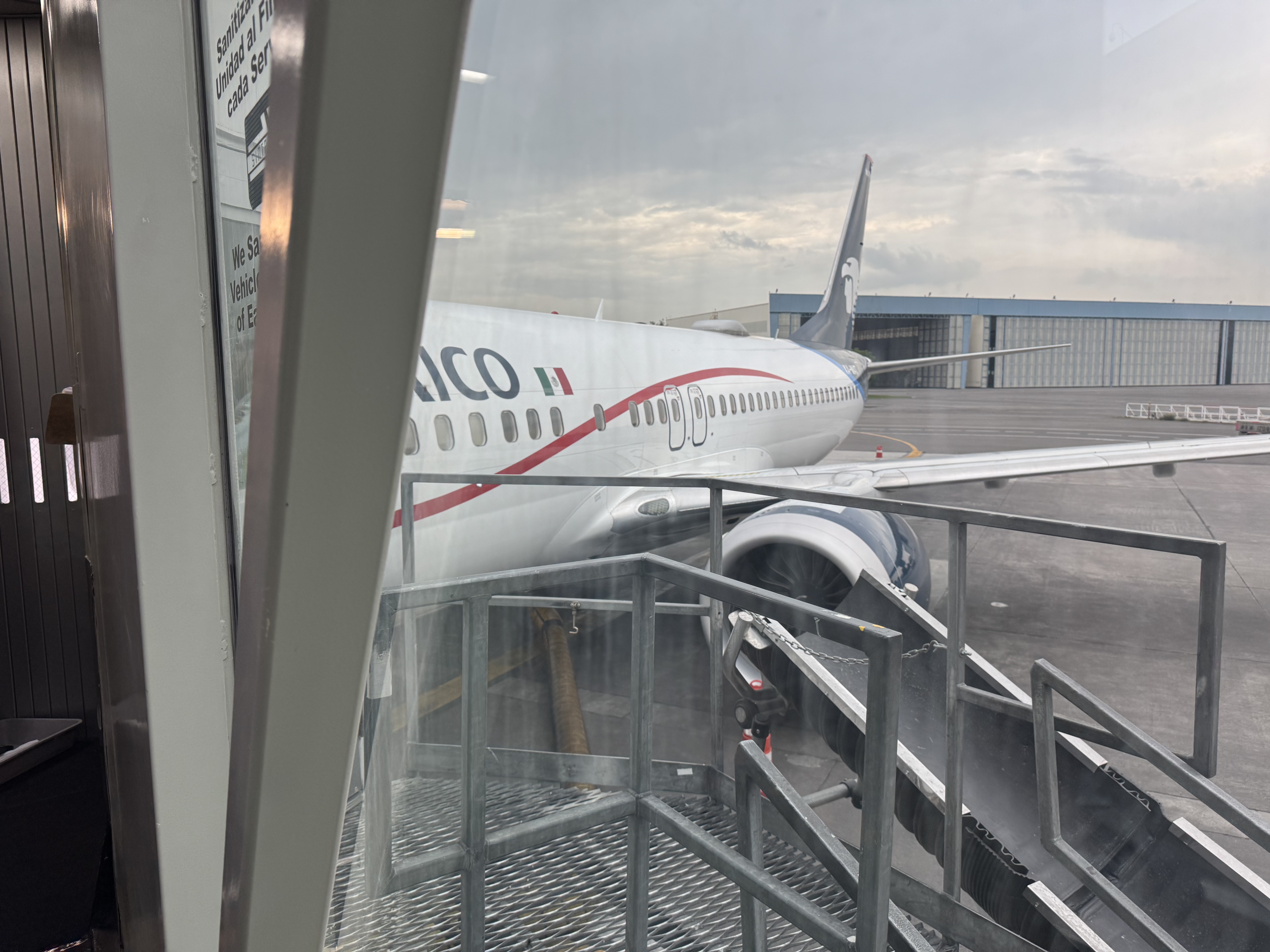 Aeromexico plane view jet bridge