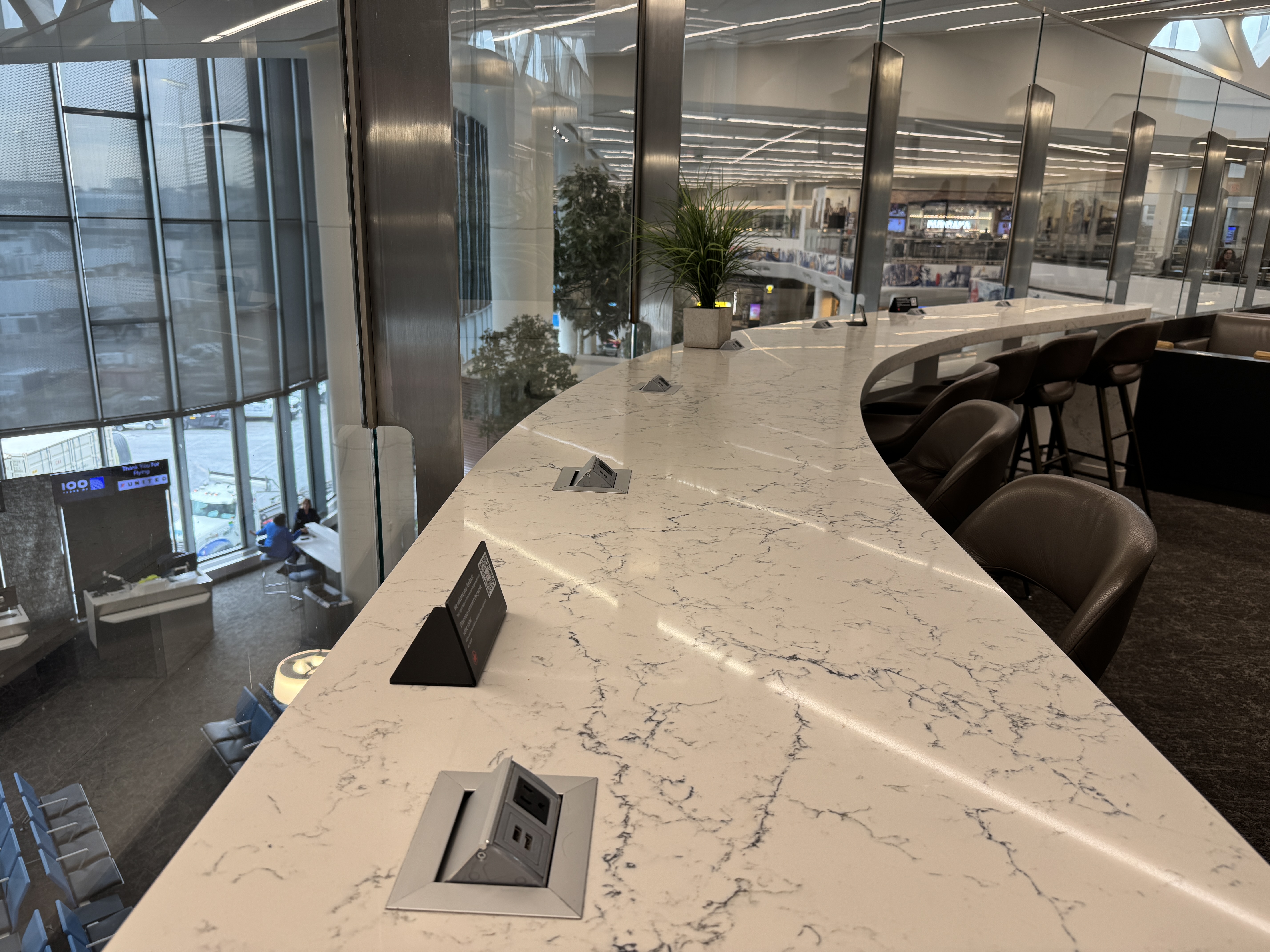 Air Canada Maple Leaf Lounge LGA counter seating terminal Air Canada Maple Leaf Lounge LGA counter seating terminal