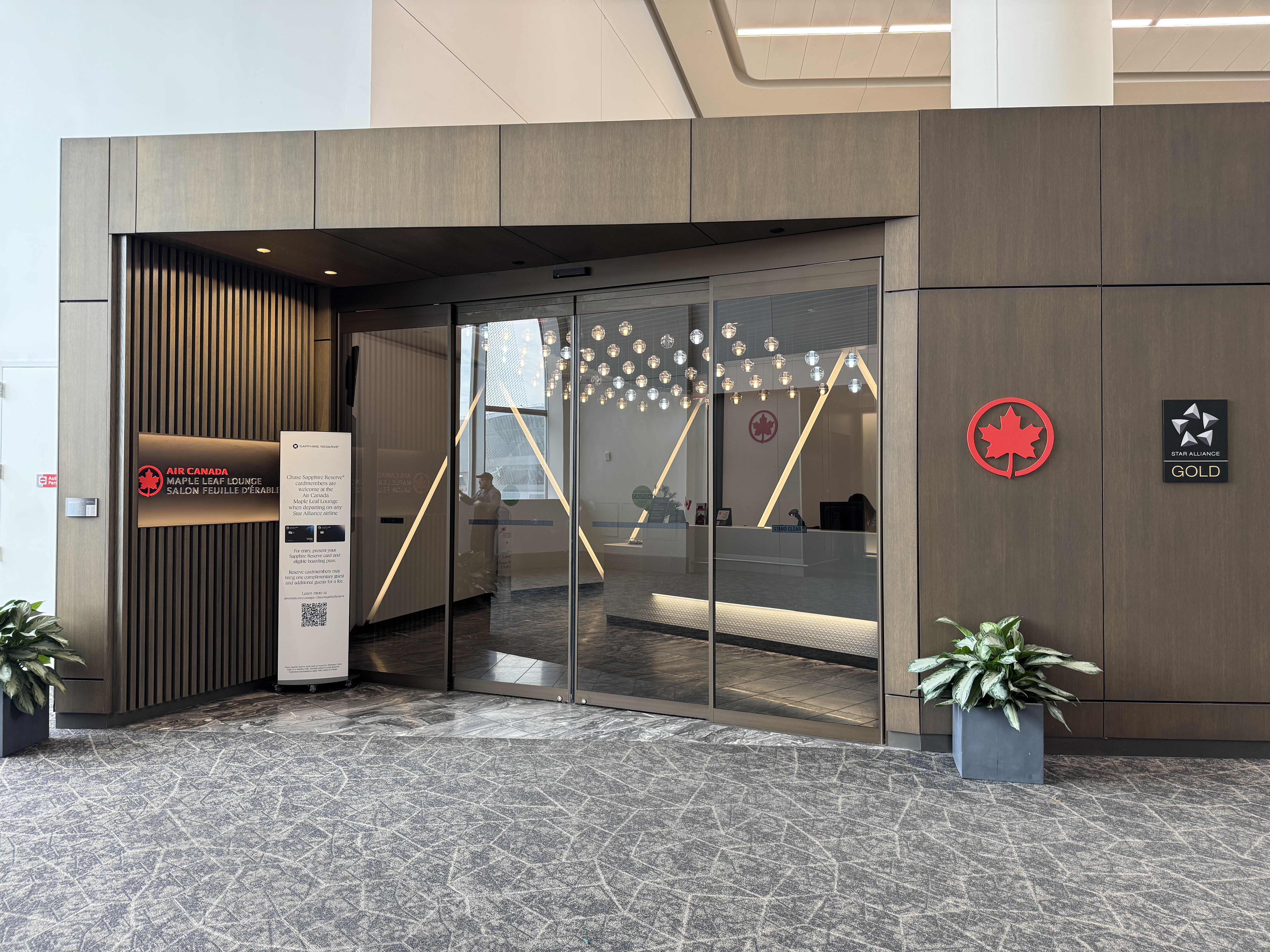 Air Canada Maple Leaf Lounge LGA entrance Air Canada Maple Leaf Lounge LGA entrance