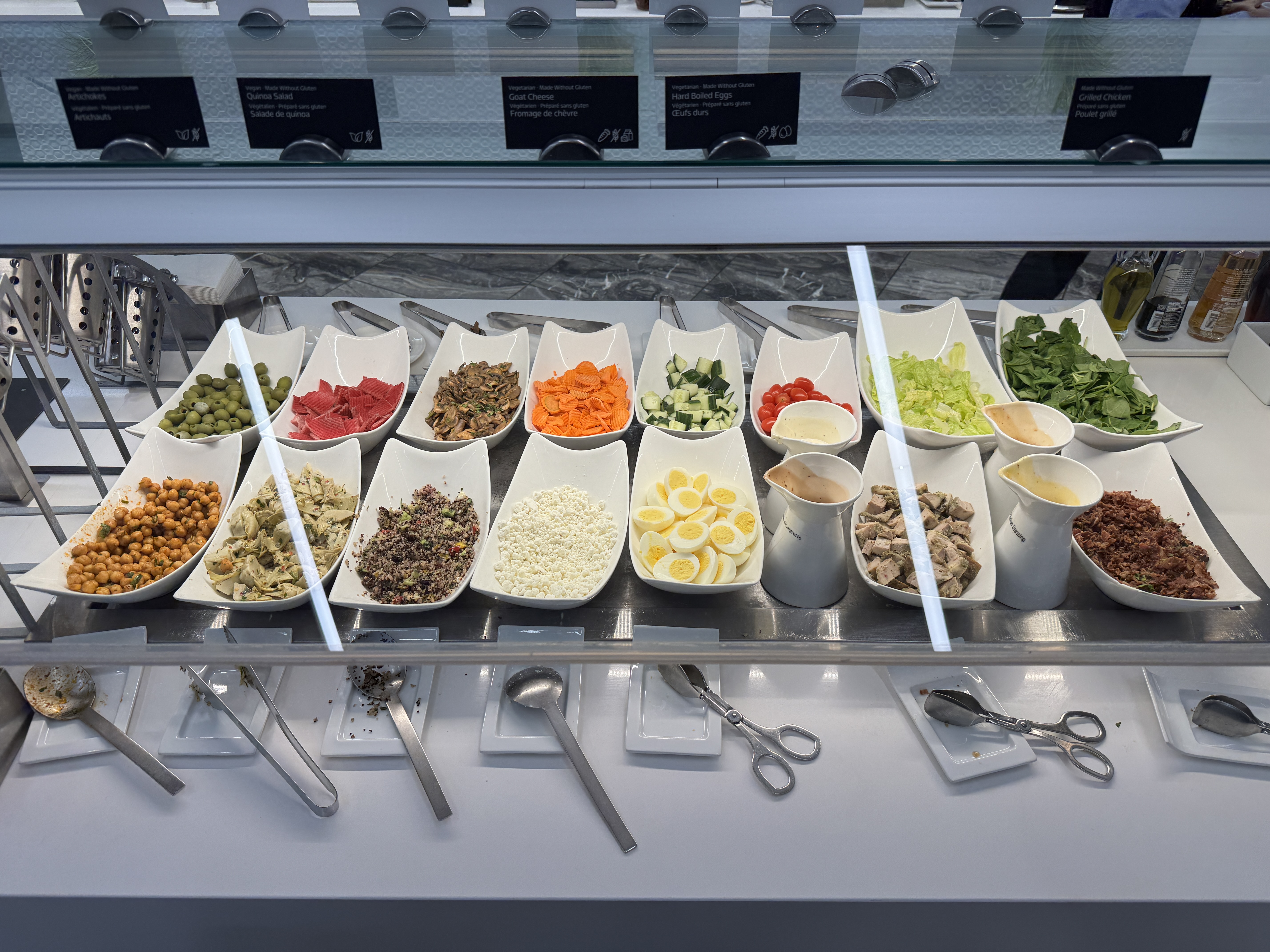 Air Canada Maple Leaf Lounge LGA salad bar Air Canada Maple Leaf Lounge LGA salad bar