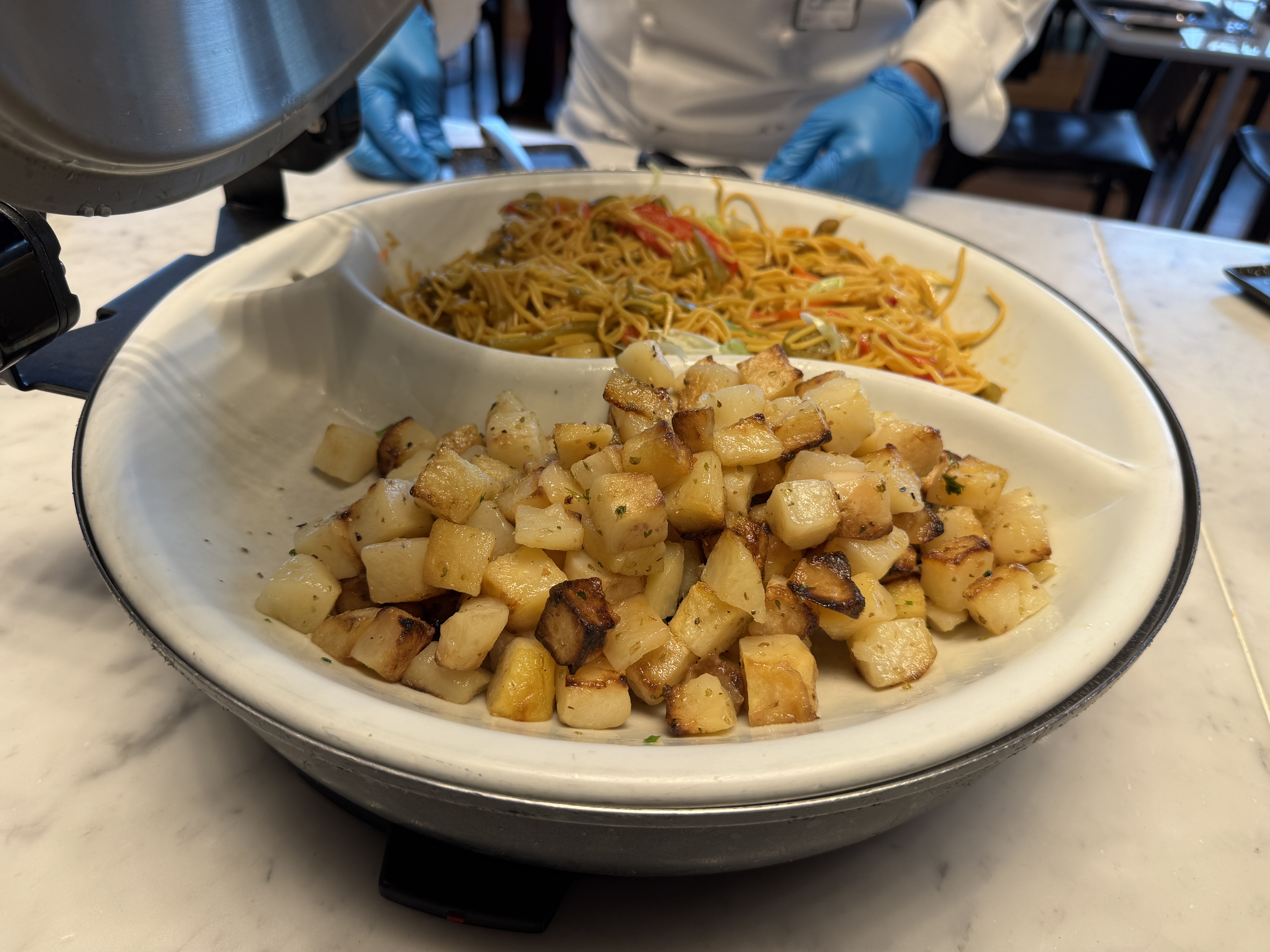 Al Mourjan Lounge DOH buffet potatoes noodles