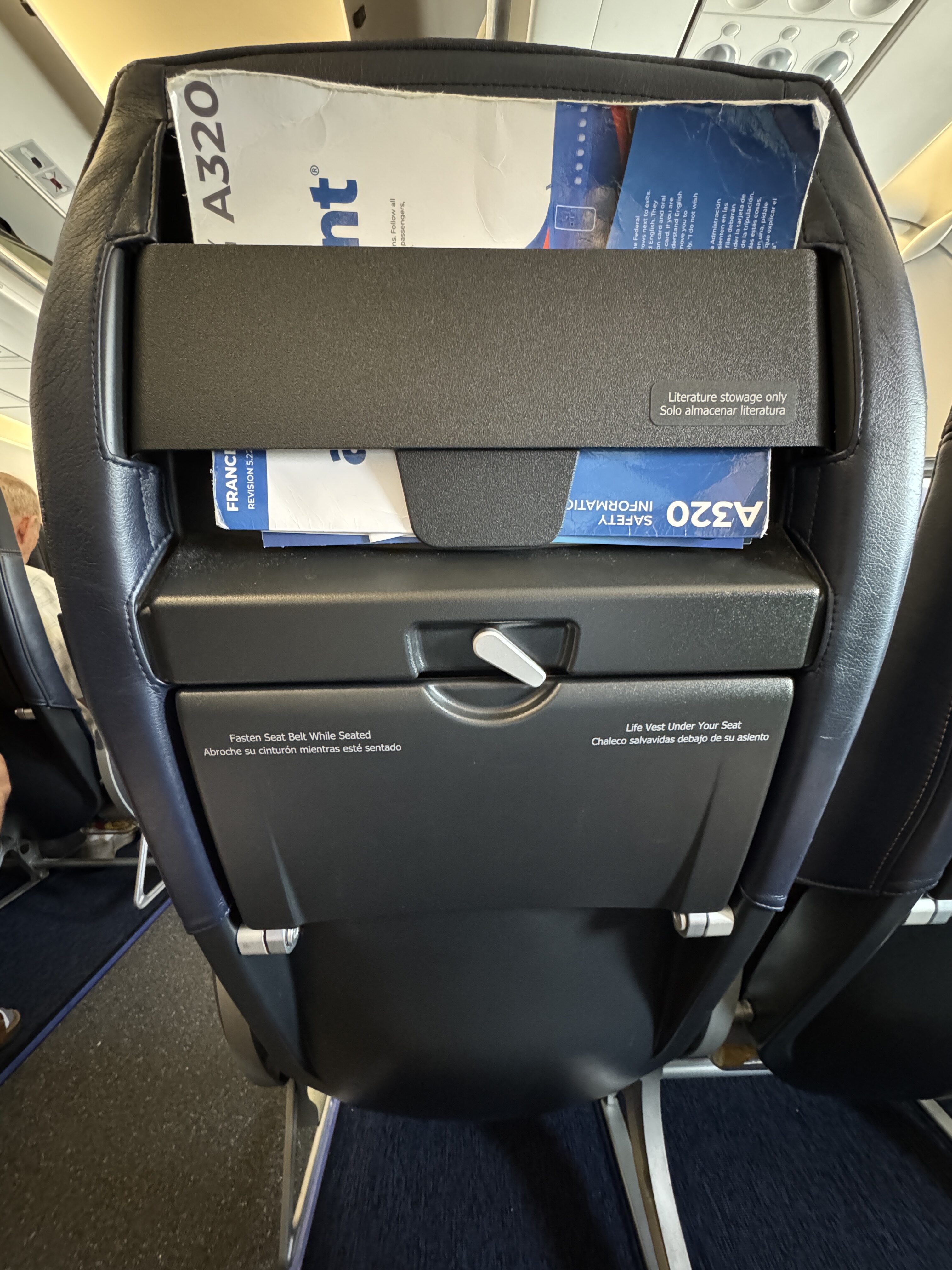 Allegiant A320 AVL HOU seatback