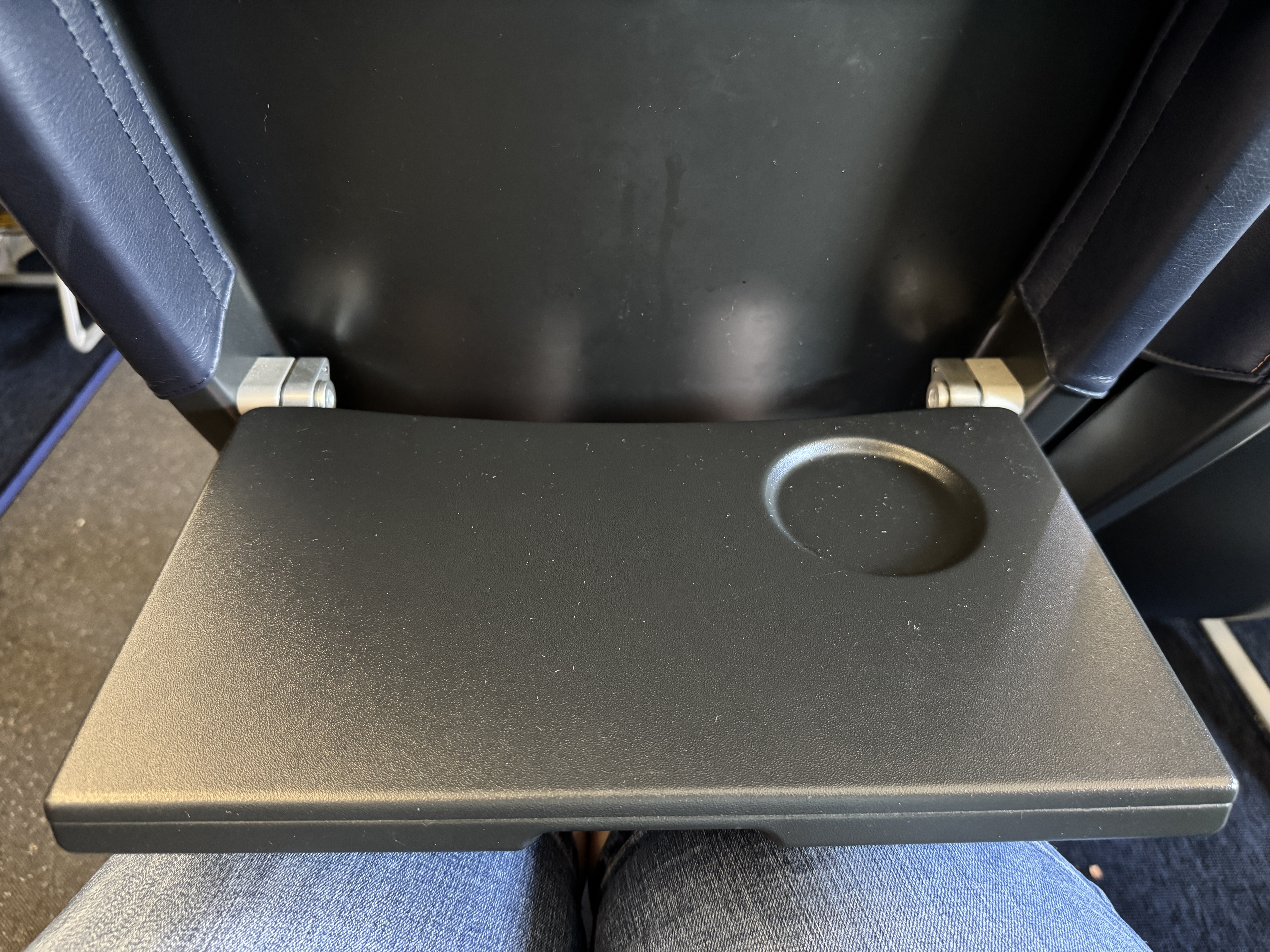 Allegiant A320 AVL HOU tray table