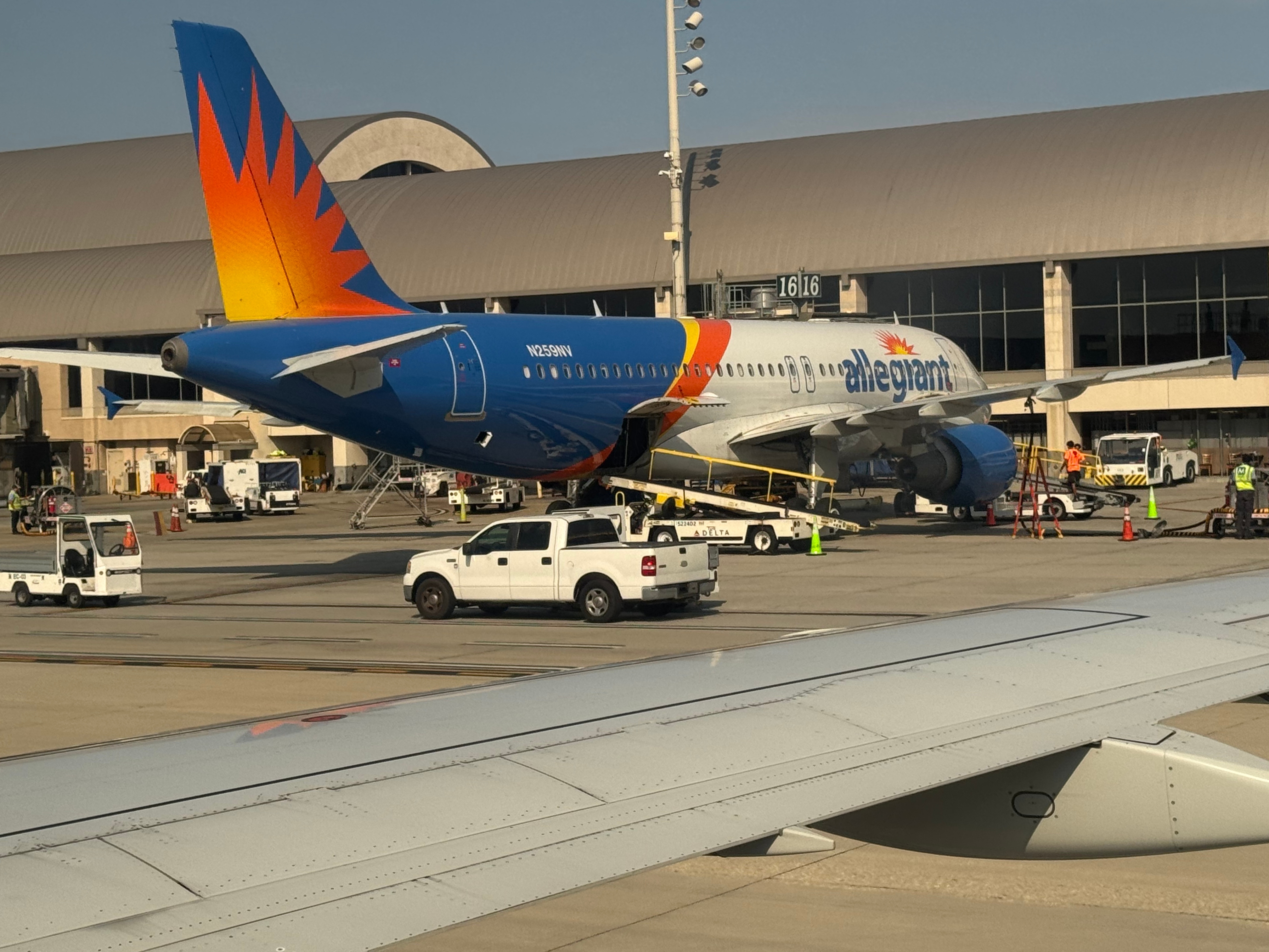 Allegiant Air Airbus A320 at gate Orange County SNA right Allegiant Air Airbus A320 at gate Orange County SNA right