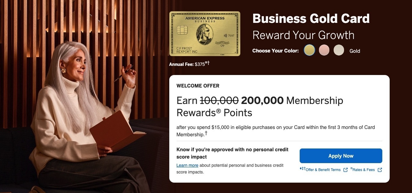 Amex Business Gold card 200k offer June 29 2026