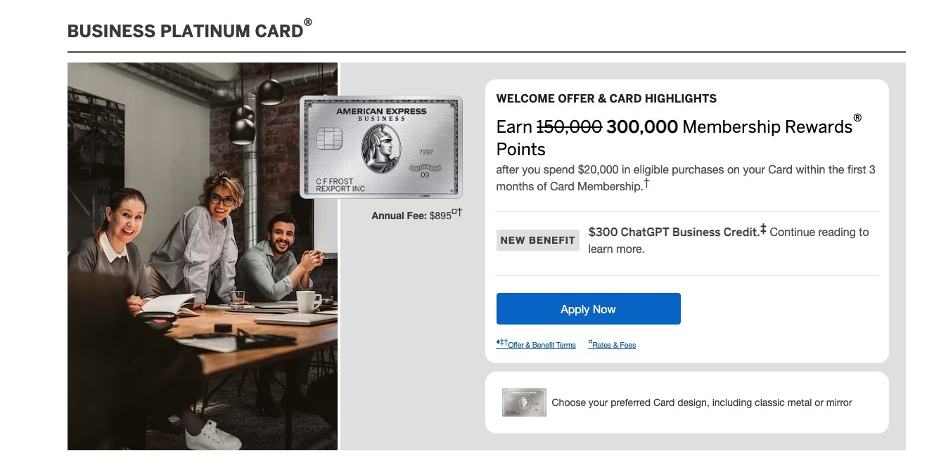 Amex Business Platinum card 300k welcome offer June 8 2026