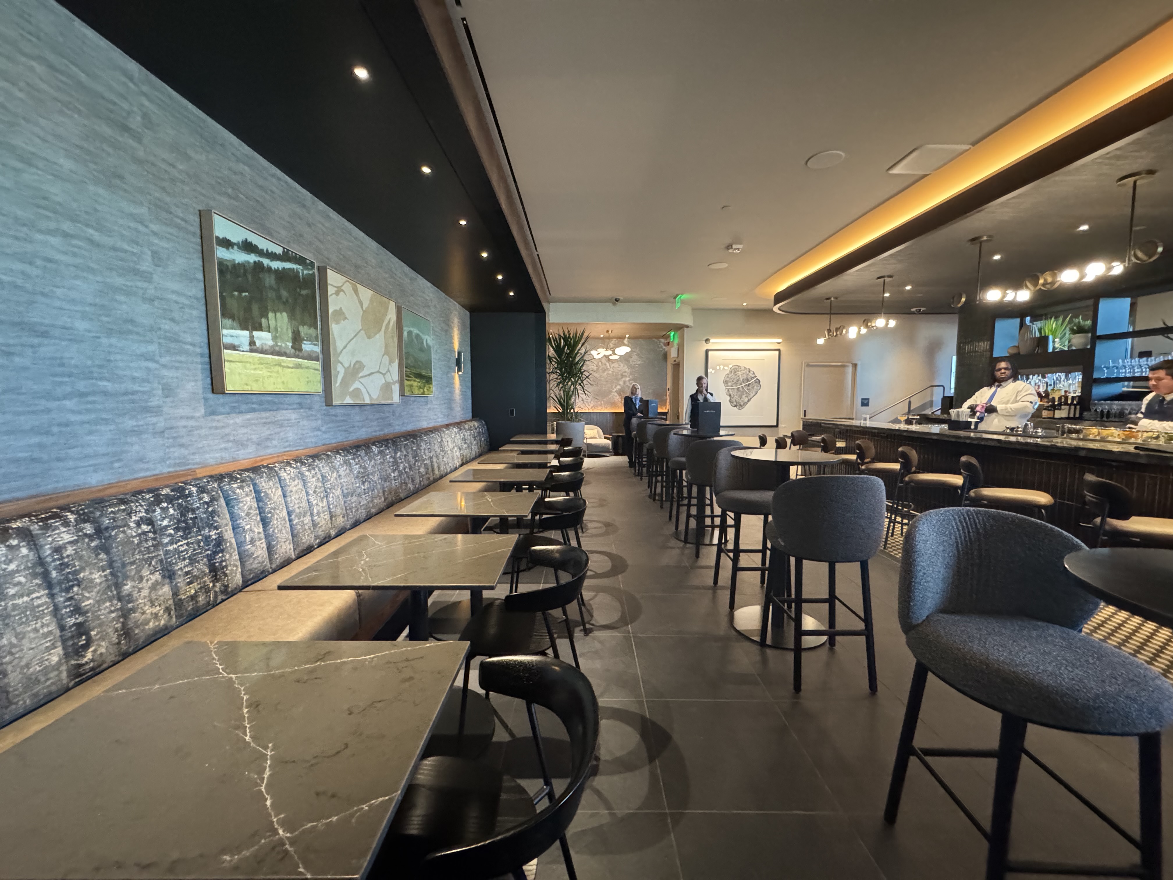 Amex Centurion Lounge SLC Bar Tables