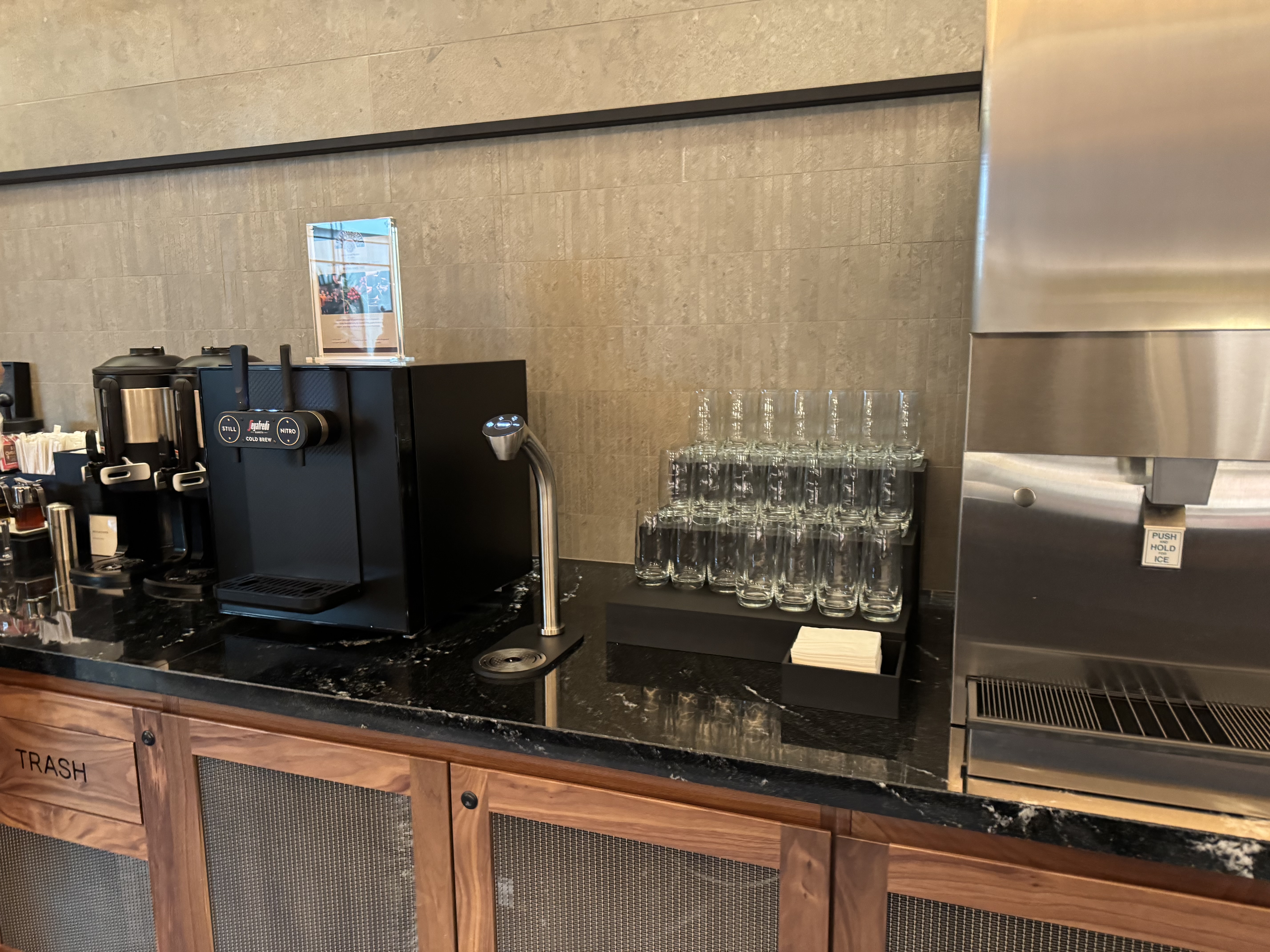 Amex Centurion Lounge SLC Cold Brew Water