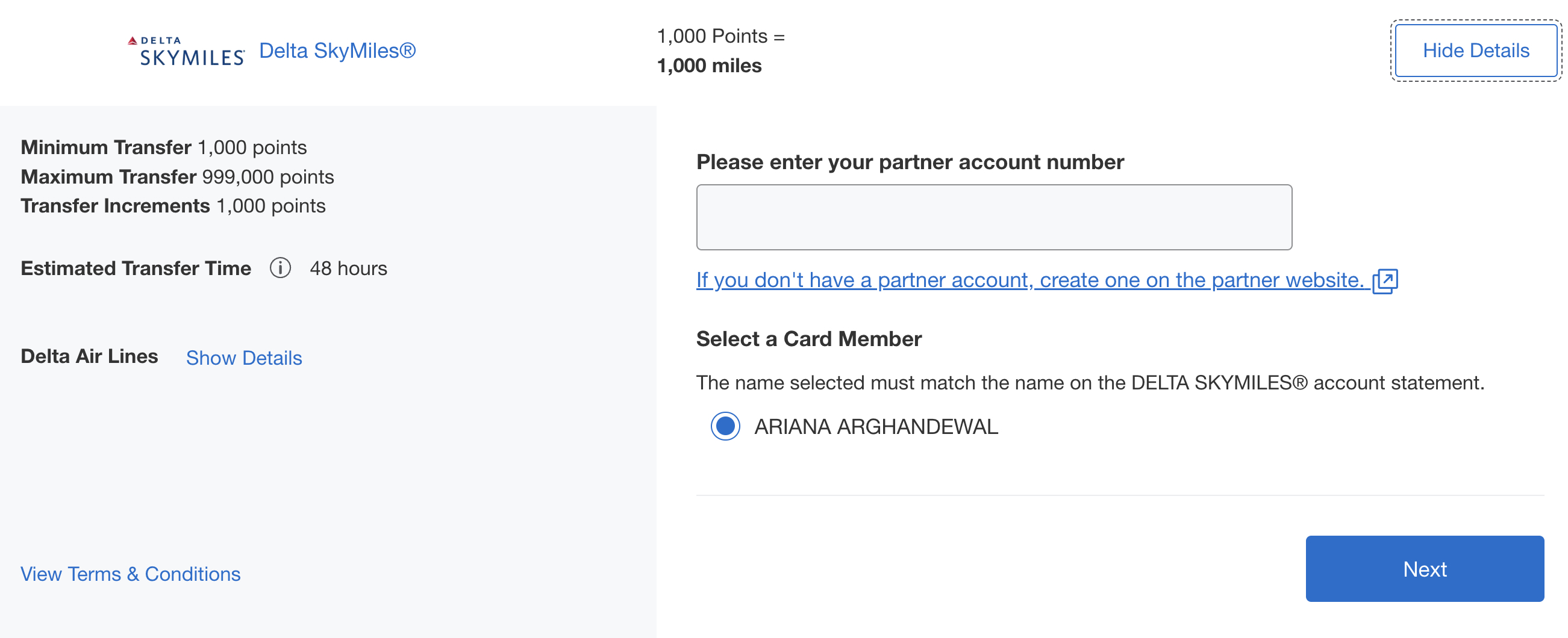 Amex Membership Rewards link rewards account