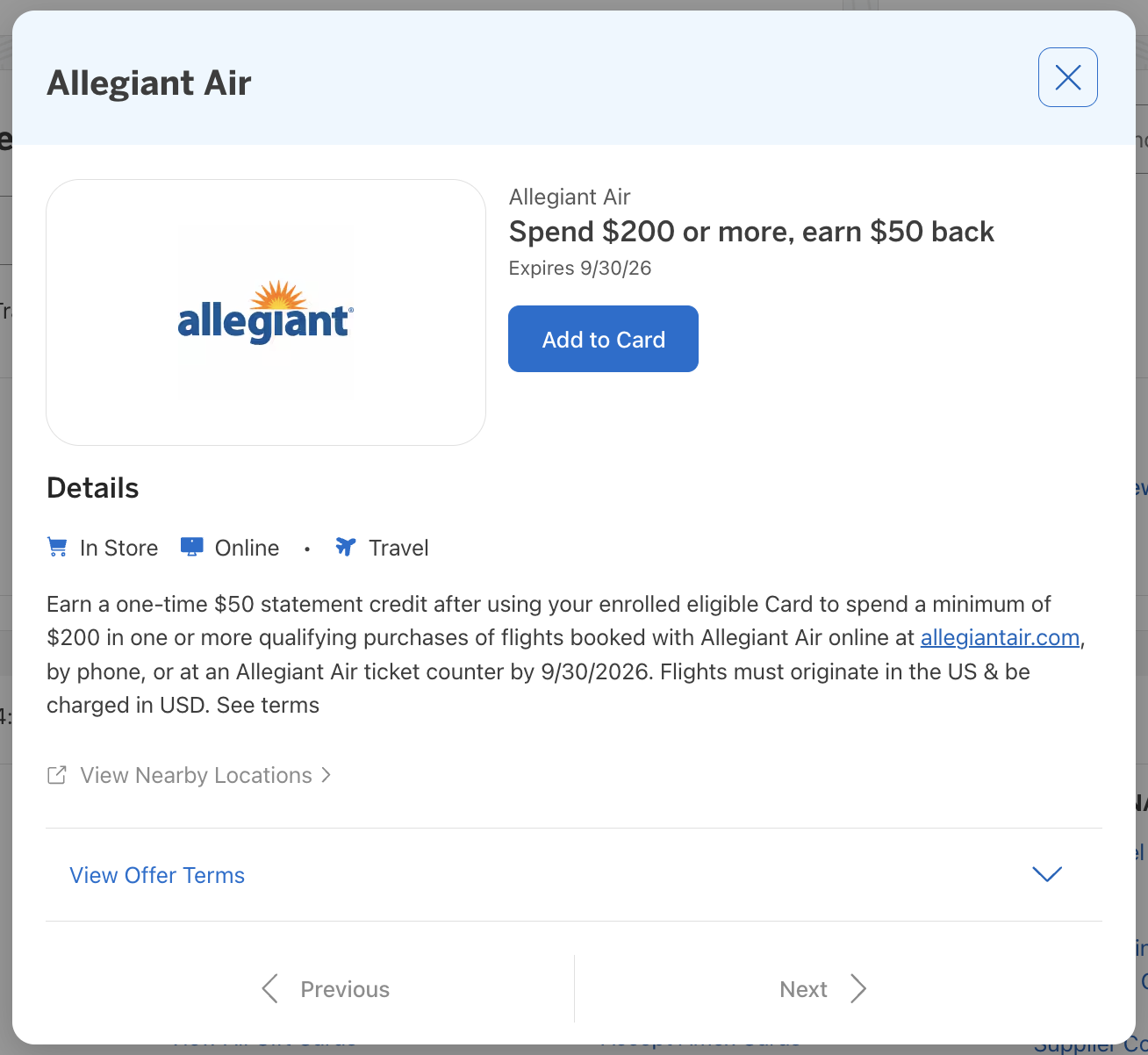 Amex Offer Allegiant Air July 2026 Amex Offer Allegiant Air July 2026