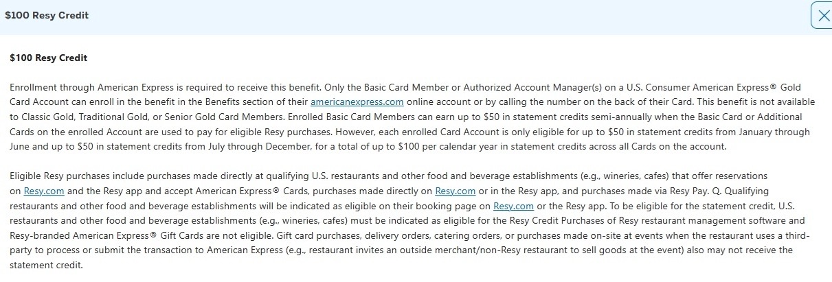 Amex Resy Credit Changes
