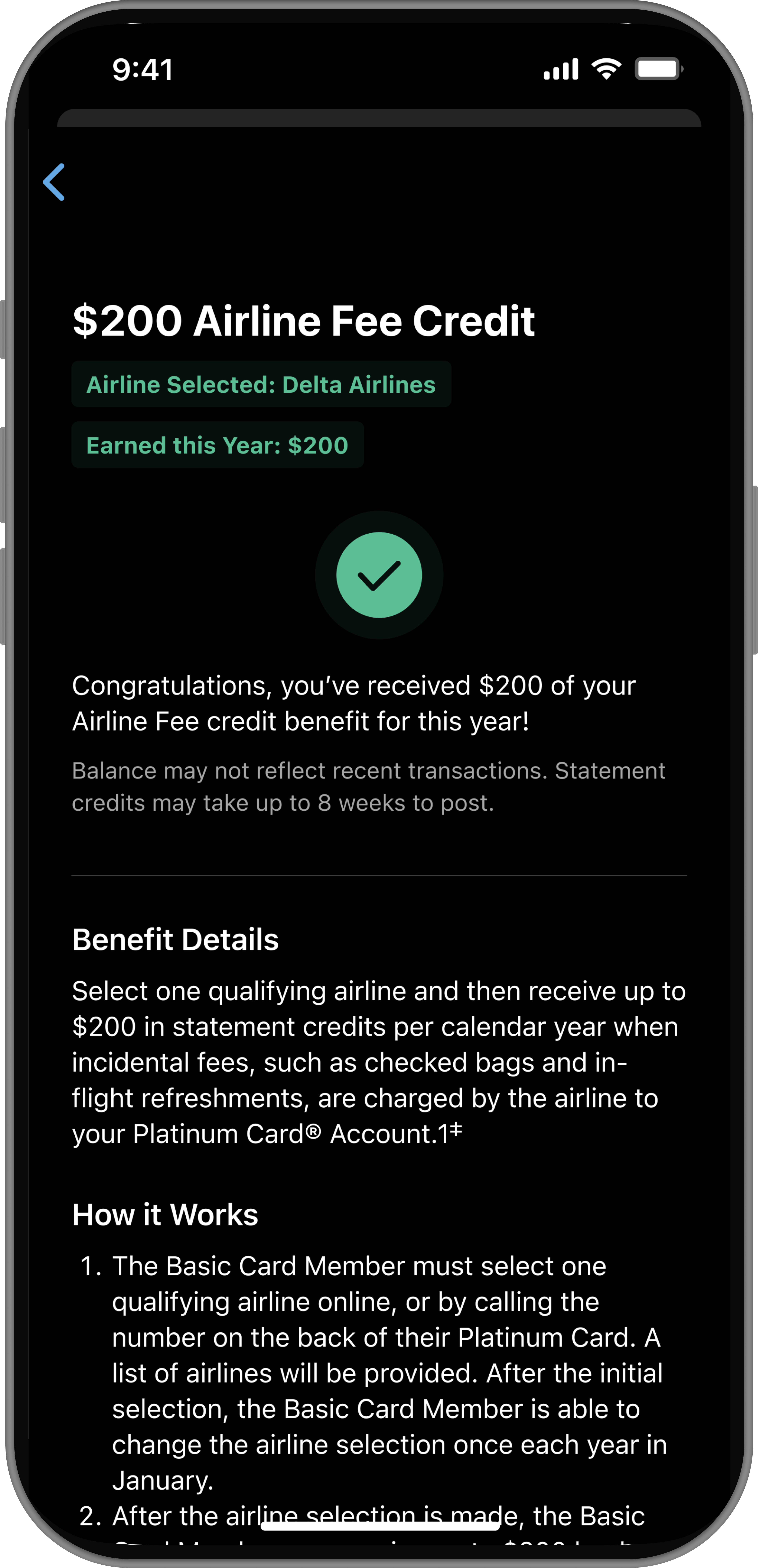 Amex mobile app update airline fee credit Amex mobile app update airline fee credit