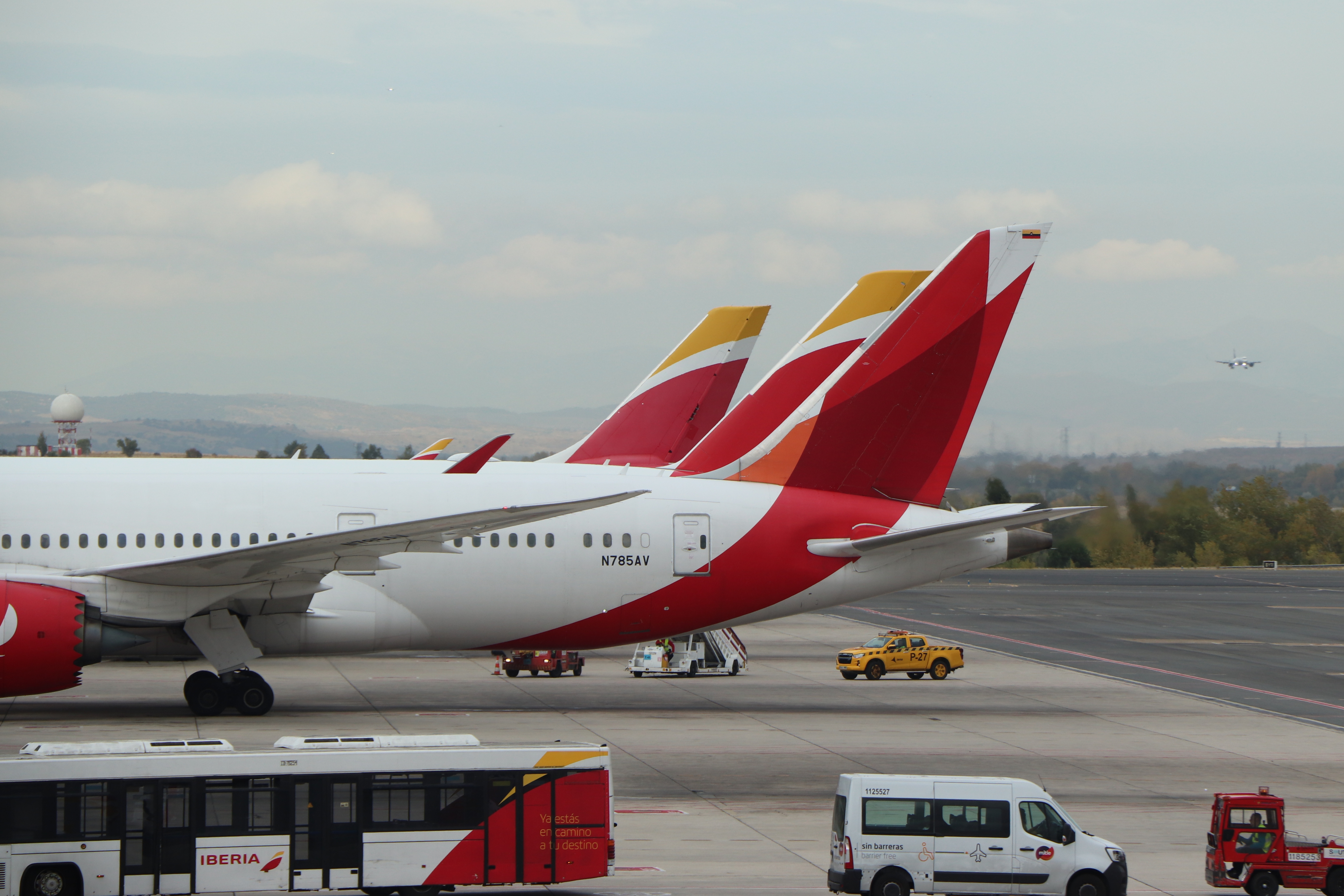 Avianca Iberia plane tails Madrid Avianca Iberia plane tails Madrid