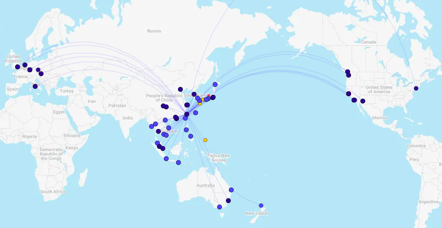 China Airlines route network China Airlines route network