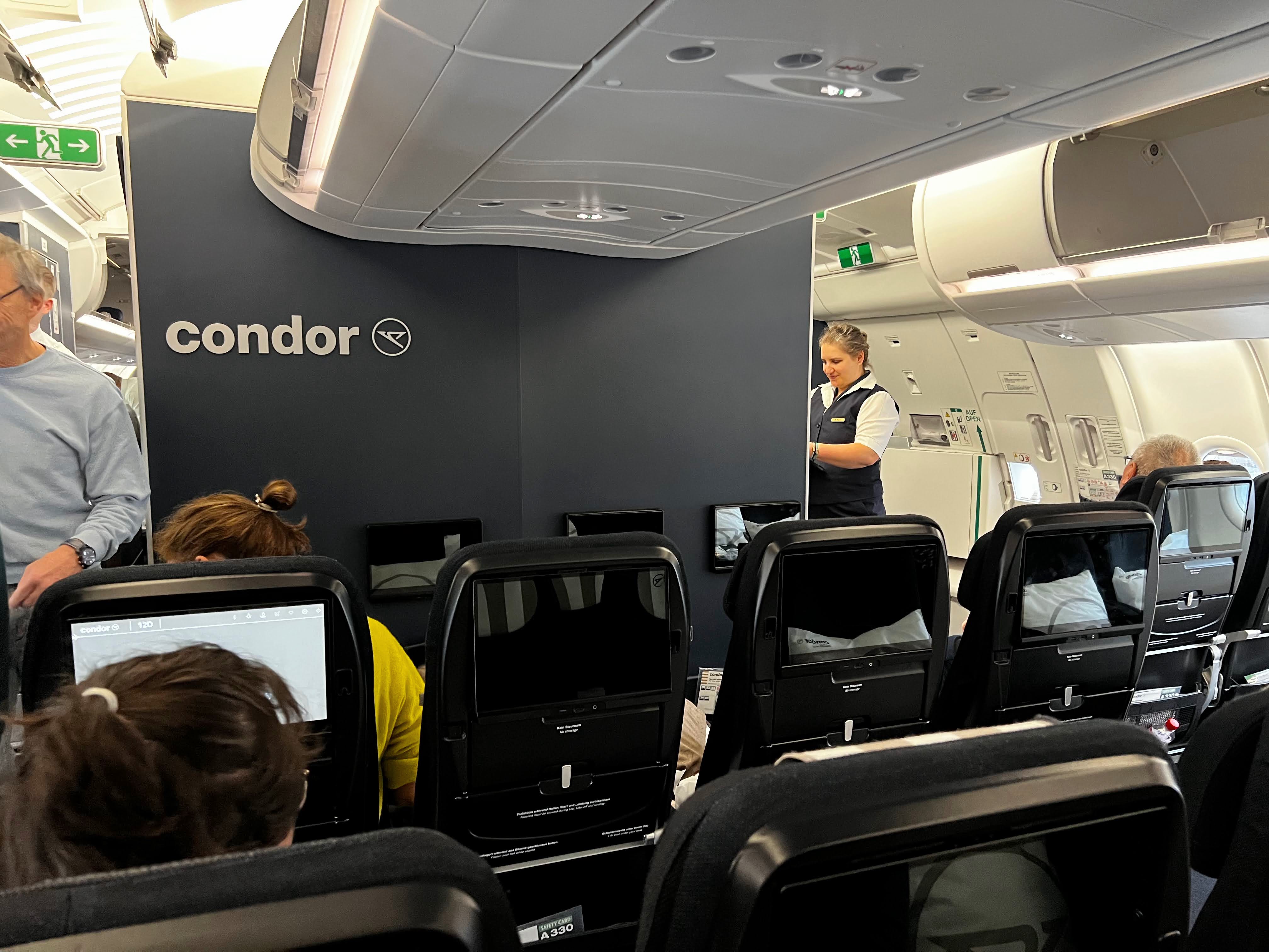Condor Airlines premium economy cabin on an a330neo