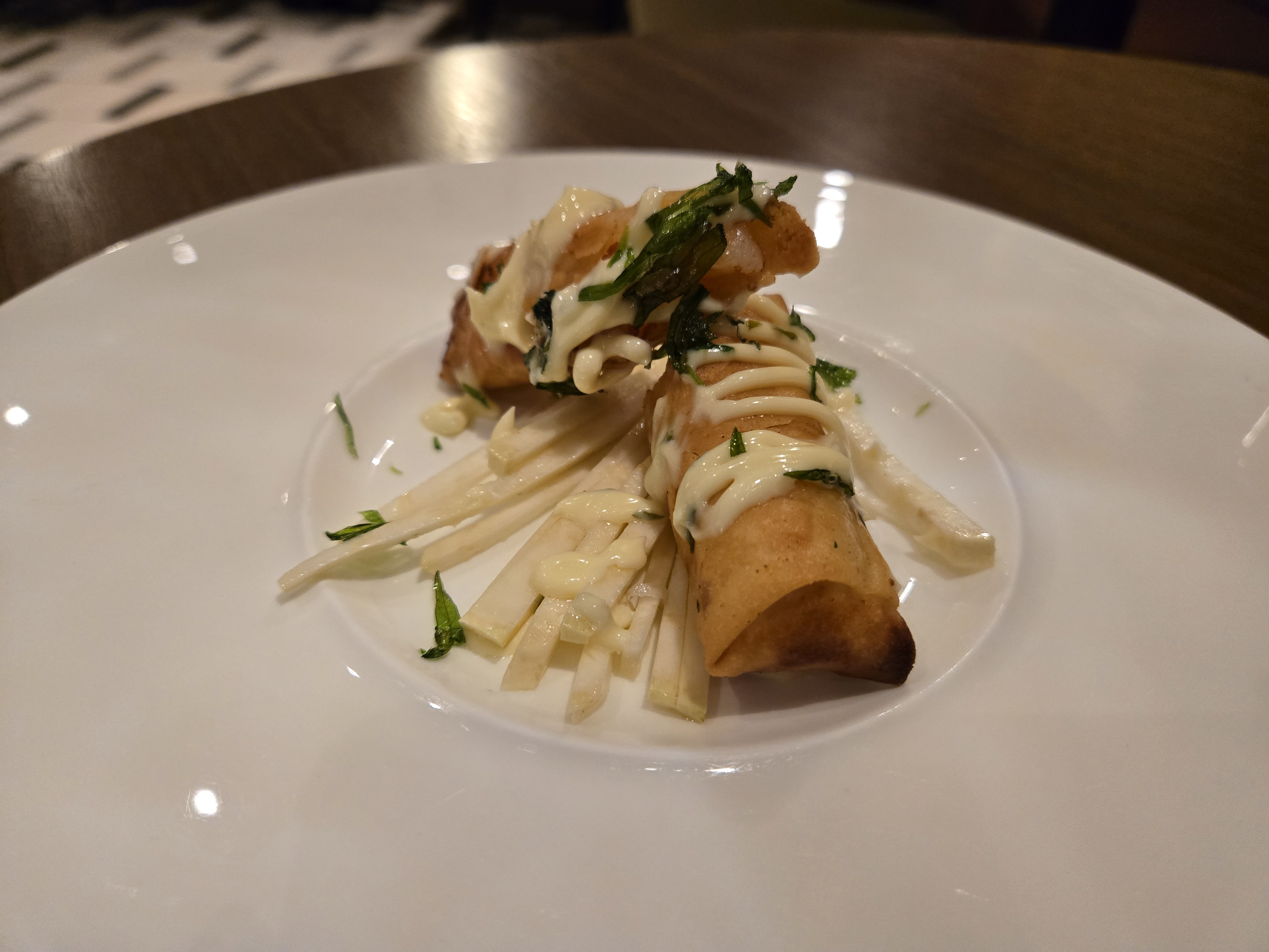 Delta One Lounge JFK Shrimp Rolls Delta One Lounge JFK Shrimp Rolls