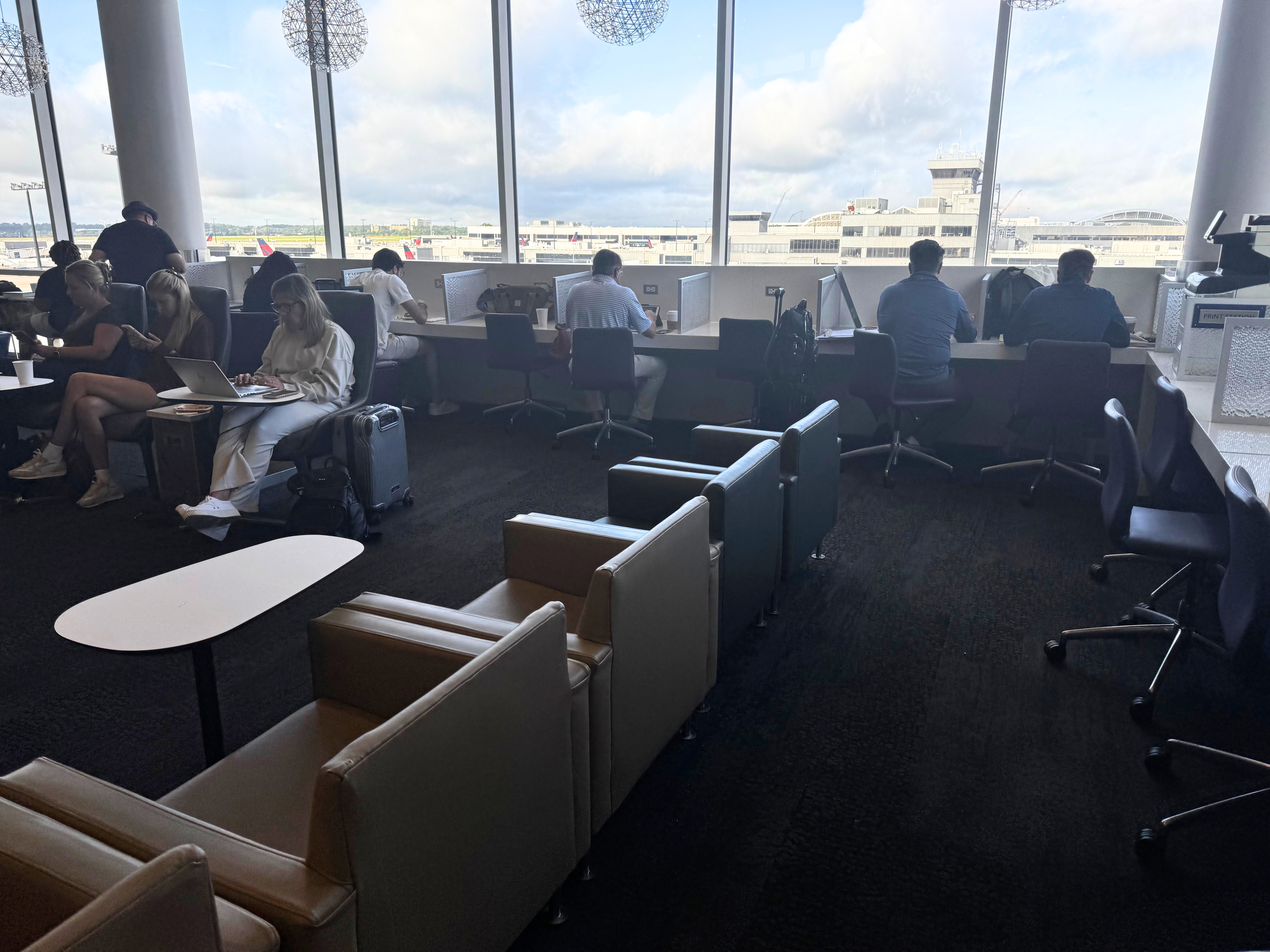 Delta Sky Club ATL Terminal B window desks
