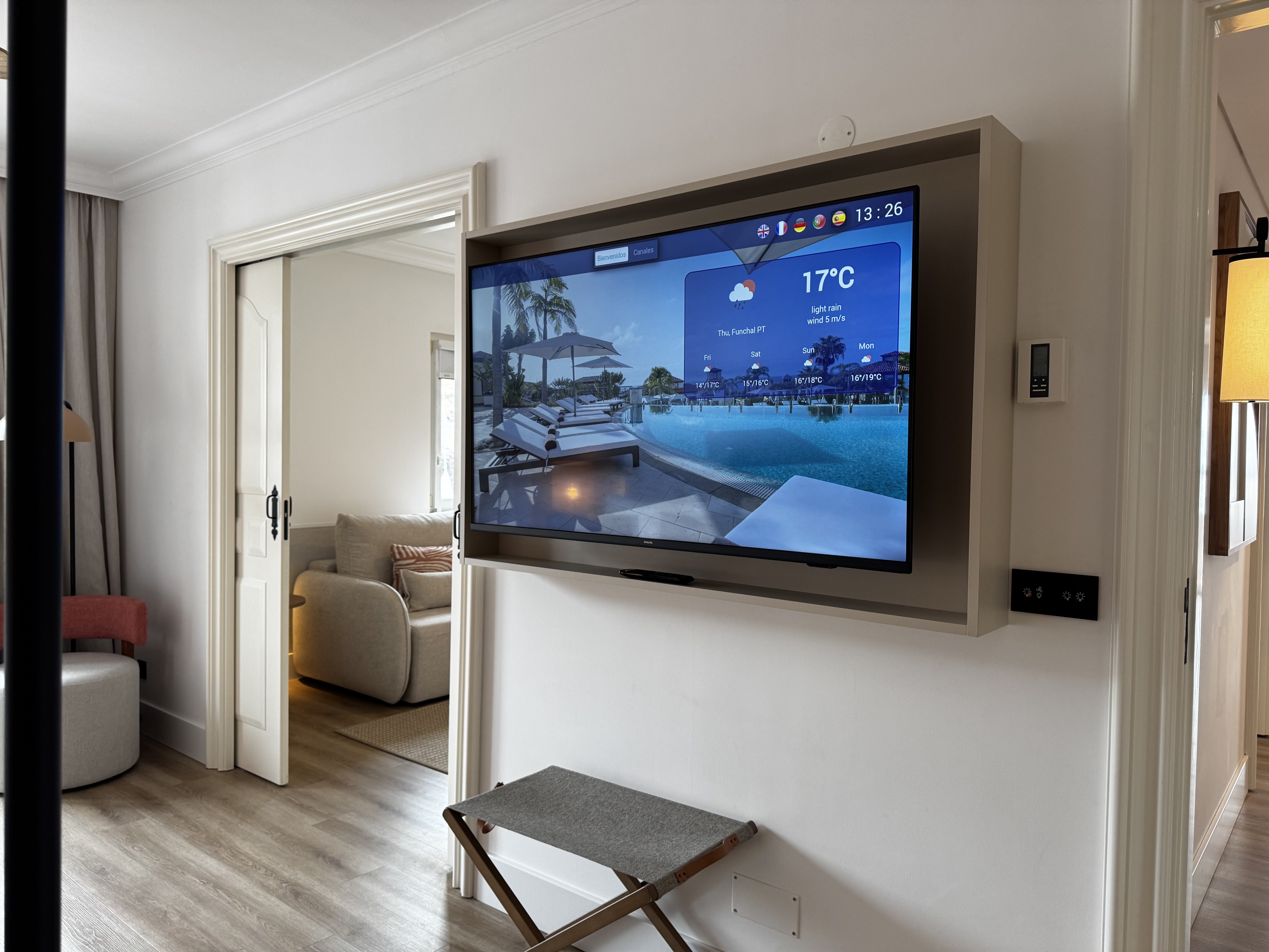 Dreams Madeira Hyatt All Inclusive bedroom TV