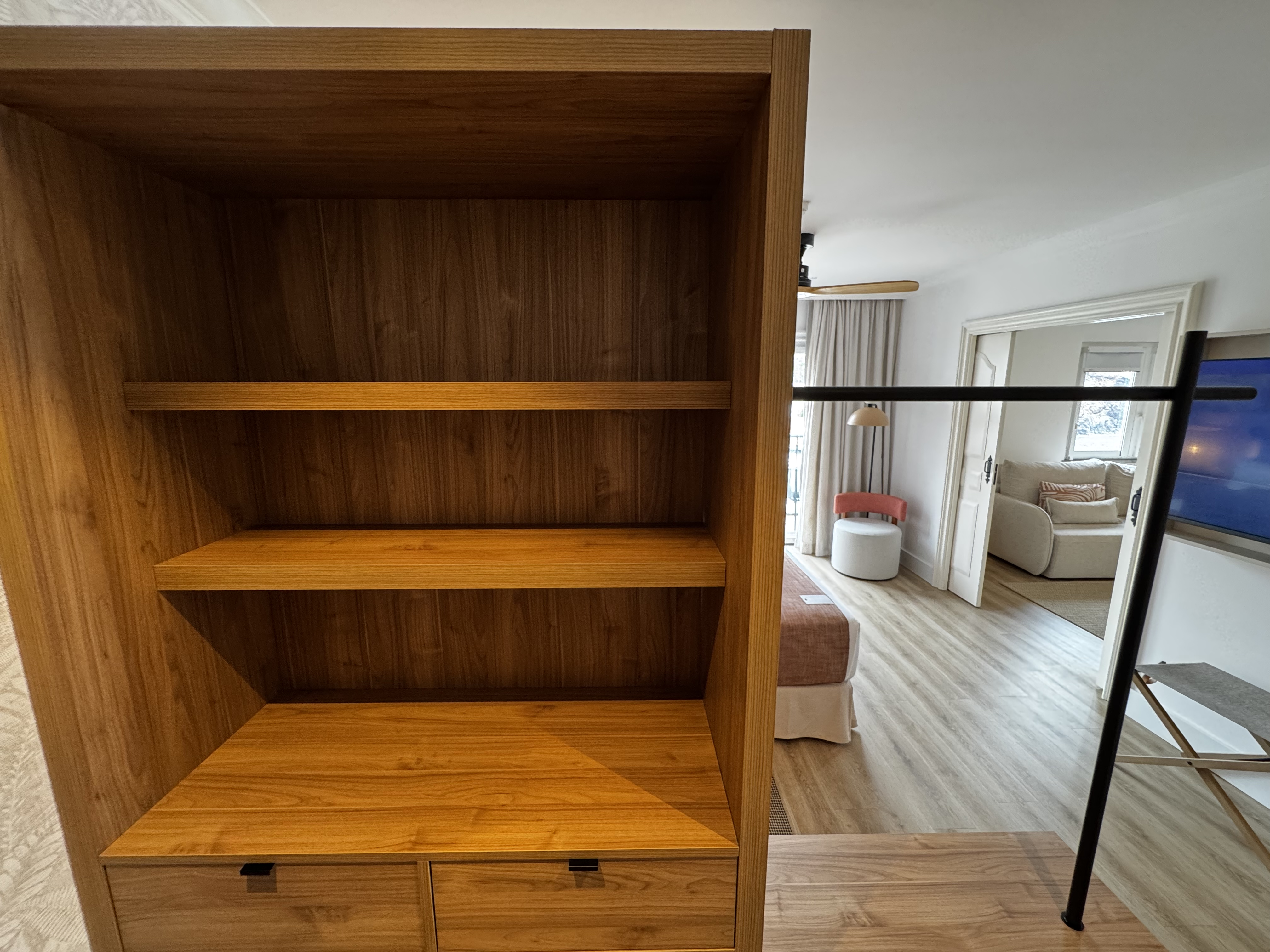 Dreams Madeira Hyatt All Inclusive bedroom closet shelves