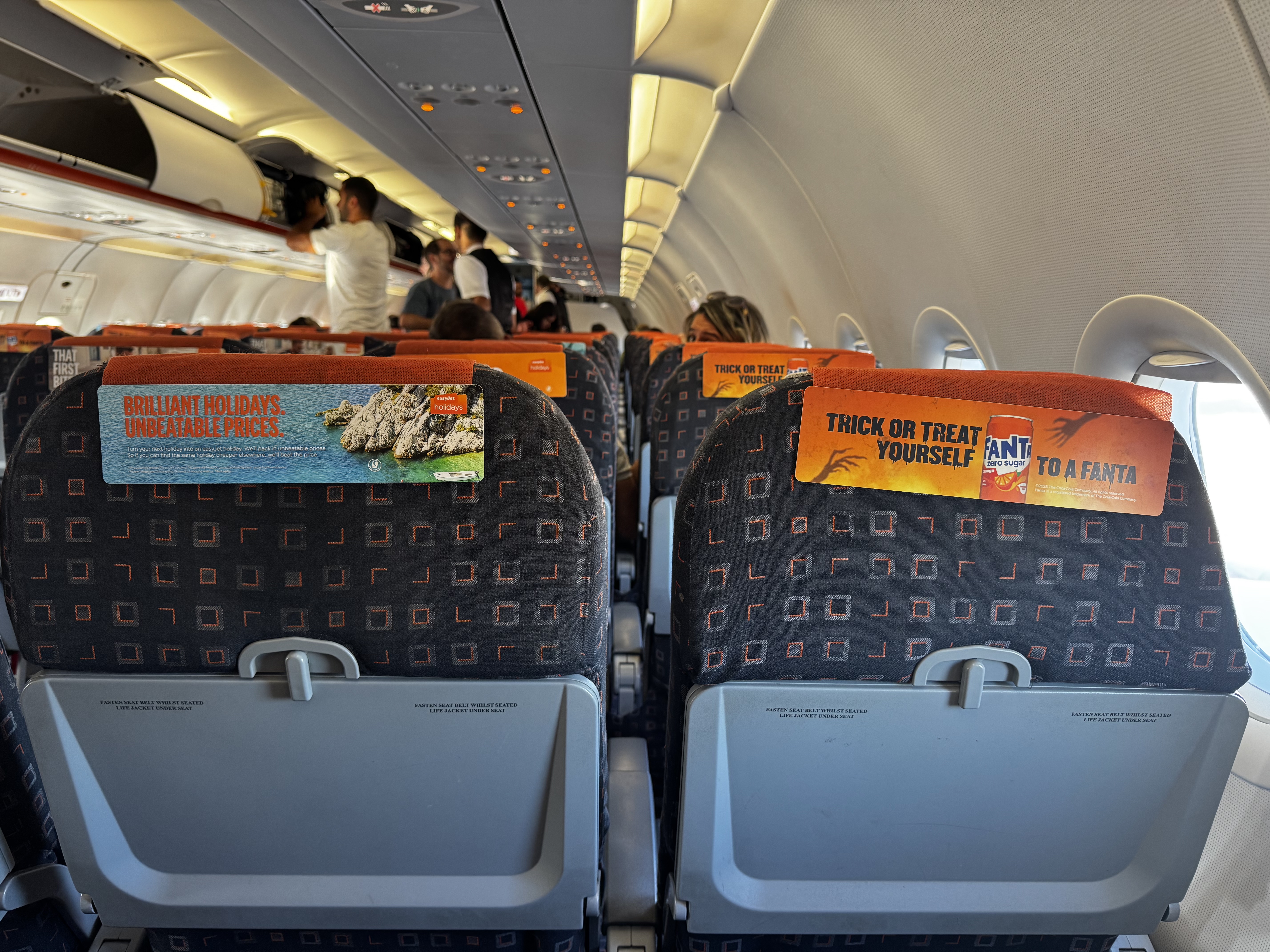 EasyJet A319 backs of seats