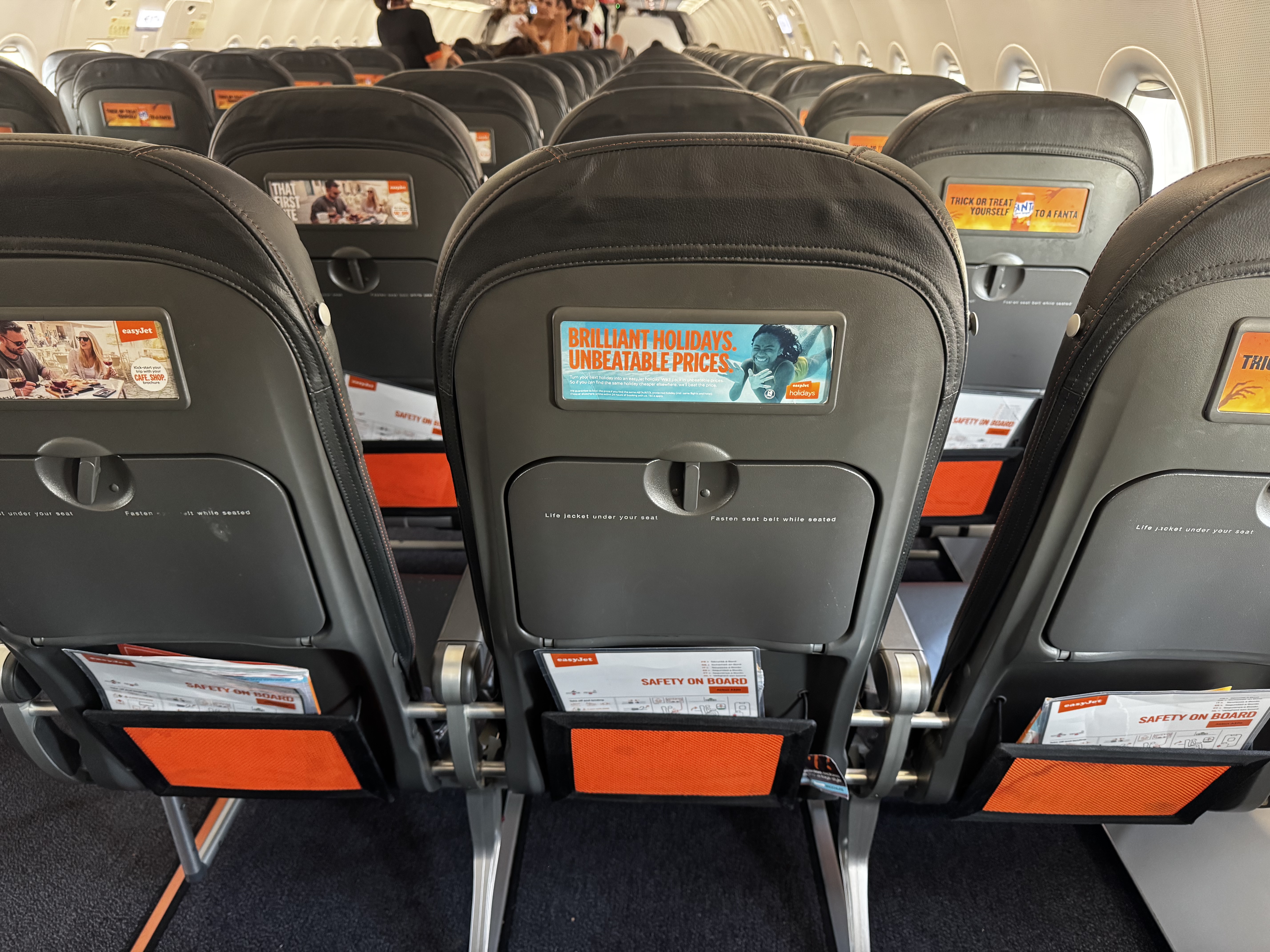 EasyJet A320 backs of seats