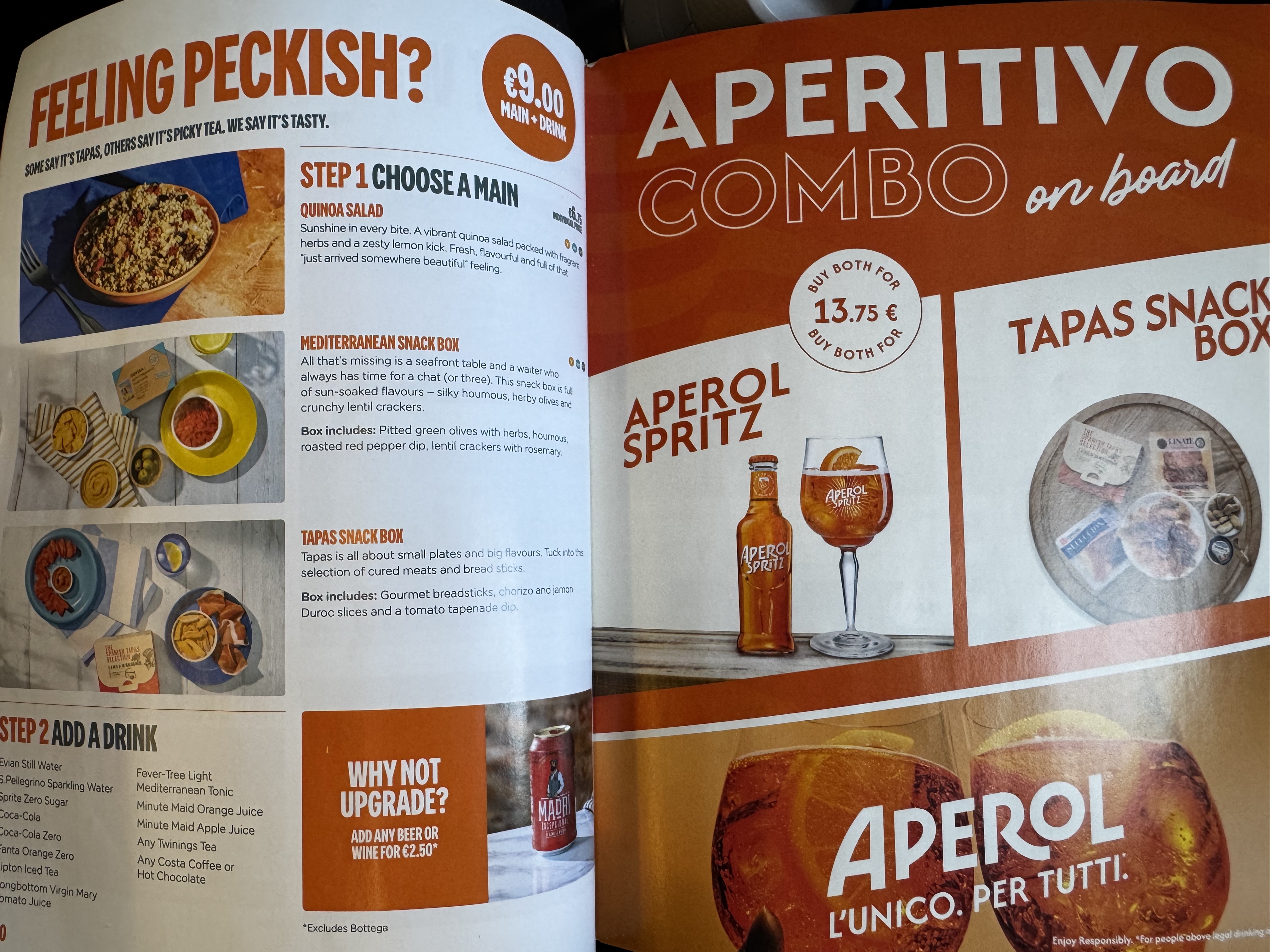 EasyJet shopping magazine combo drinks
