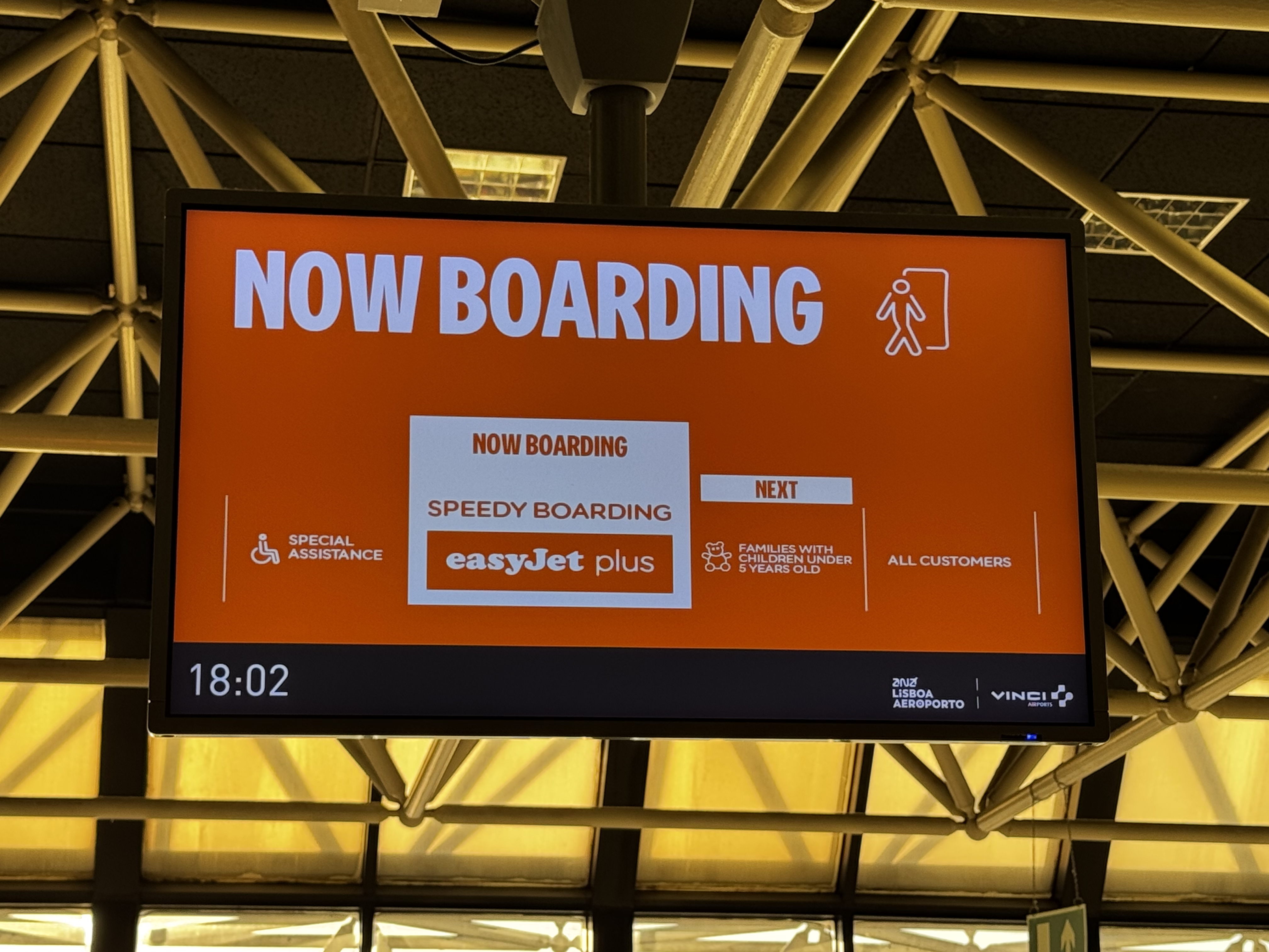 EasyJet speedy boarding group sign