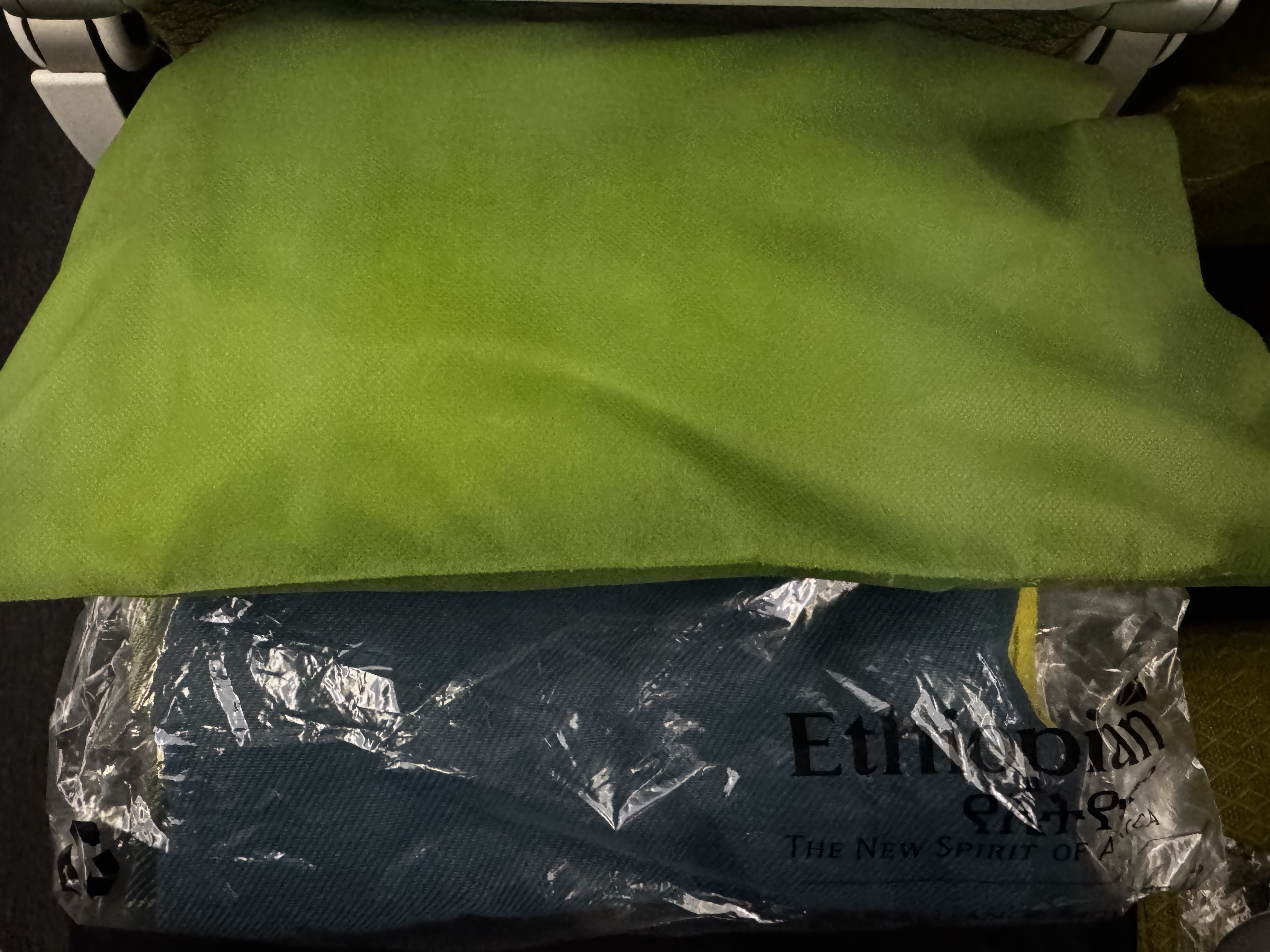 Ethiopian Airlines Boeing 787 9 FCO ADD blanket pillow