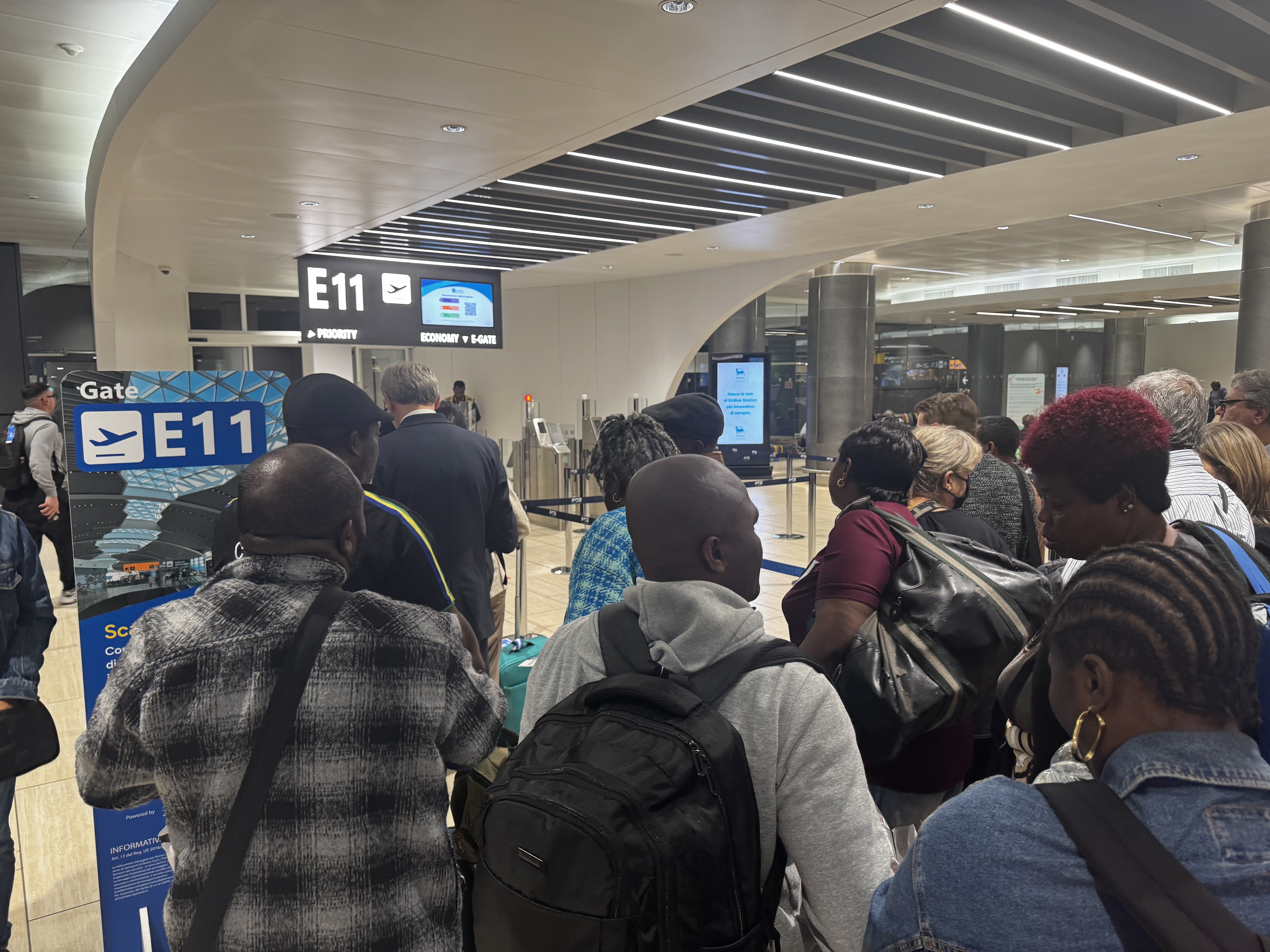Ethiopian Airlines preboarding FCO ADD