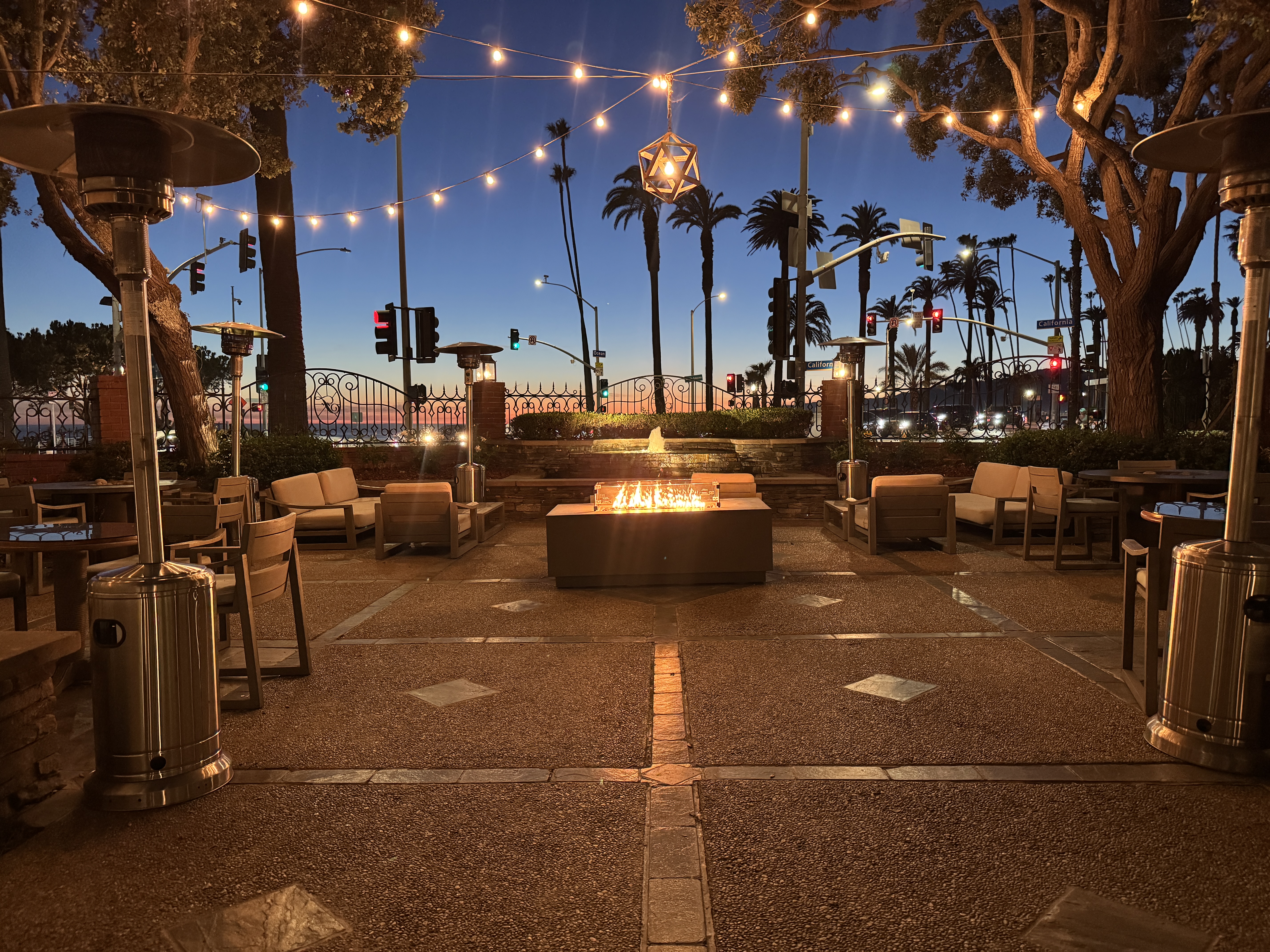 Fairmont Miramar sunset patio